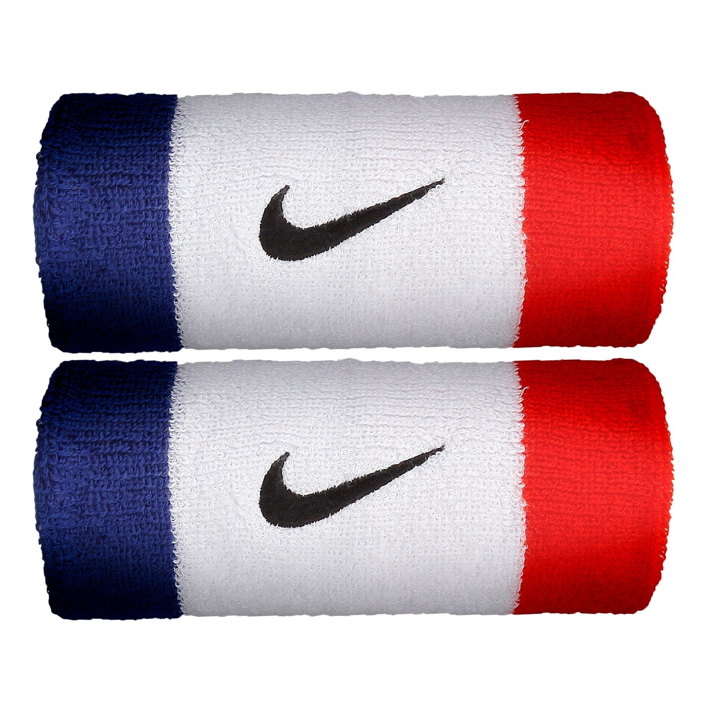 Nike Swoosh Doublewide Poignet Pack de 2 unités Unisex - blanc, bleu Nike Swoosh Doublewide Poignet Pack de 2 unités Unisex - blanc, bleu