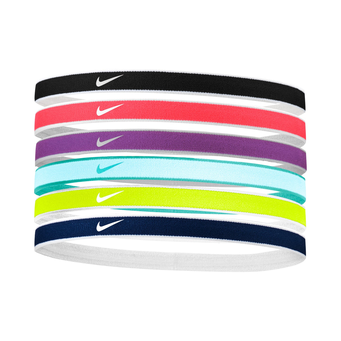 Nike Swoosh Sport Tipped Bandeau Pack de 6 Unisex - noir, multicouleur Nike Swoosh Sport Tipped Bandeau Pack de 6 Unisex - noir, multicouleur