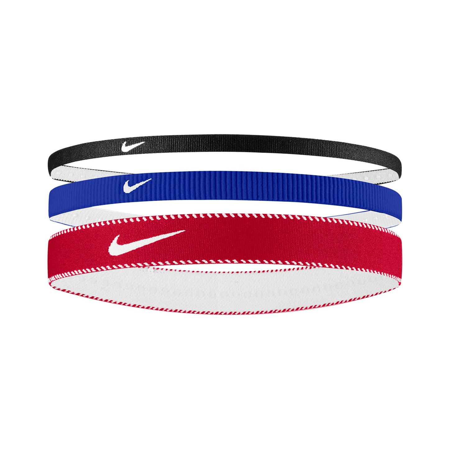 Nike Nike Flex Classic Mixed Bandeau Pack De 3-Bleu,Rouge Nike Nike Flex Classic Mixed Bandeau Pack De 3-Bleu,Rouge