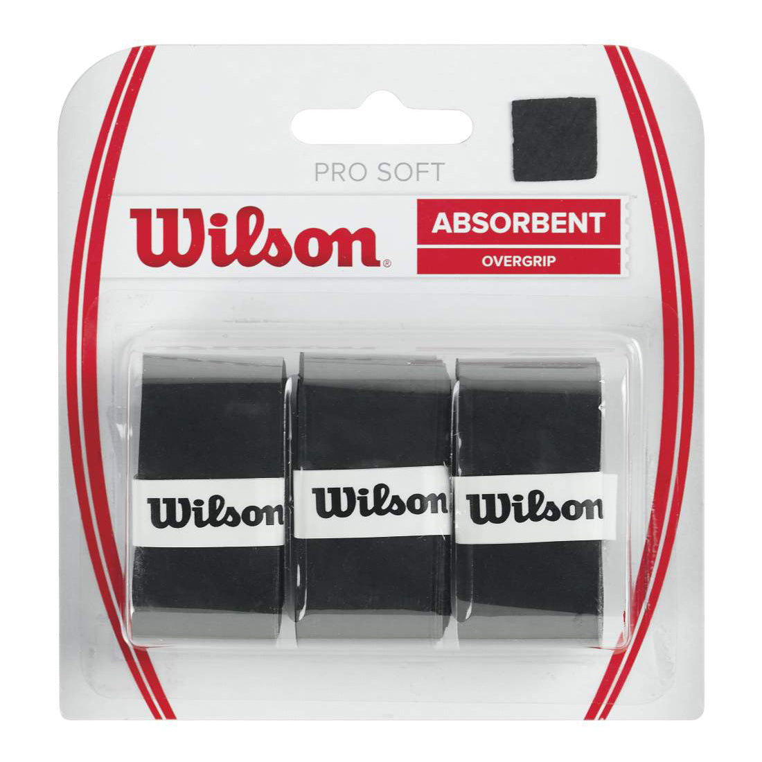 Wilson Soft Overgrip Verpakking 3 Stuks-Zwart Wilson Soft Overgrip Verpakking 3 Stuks-Zwart