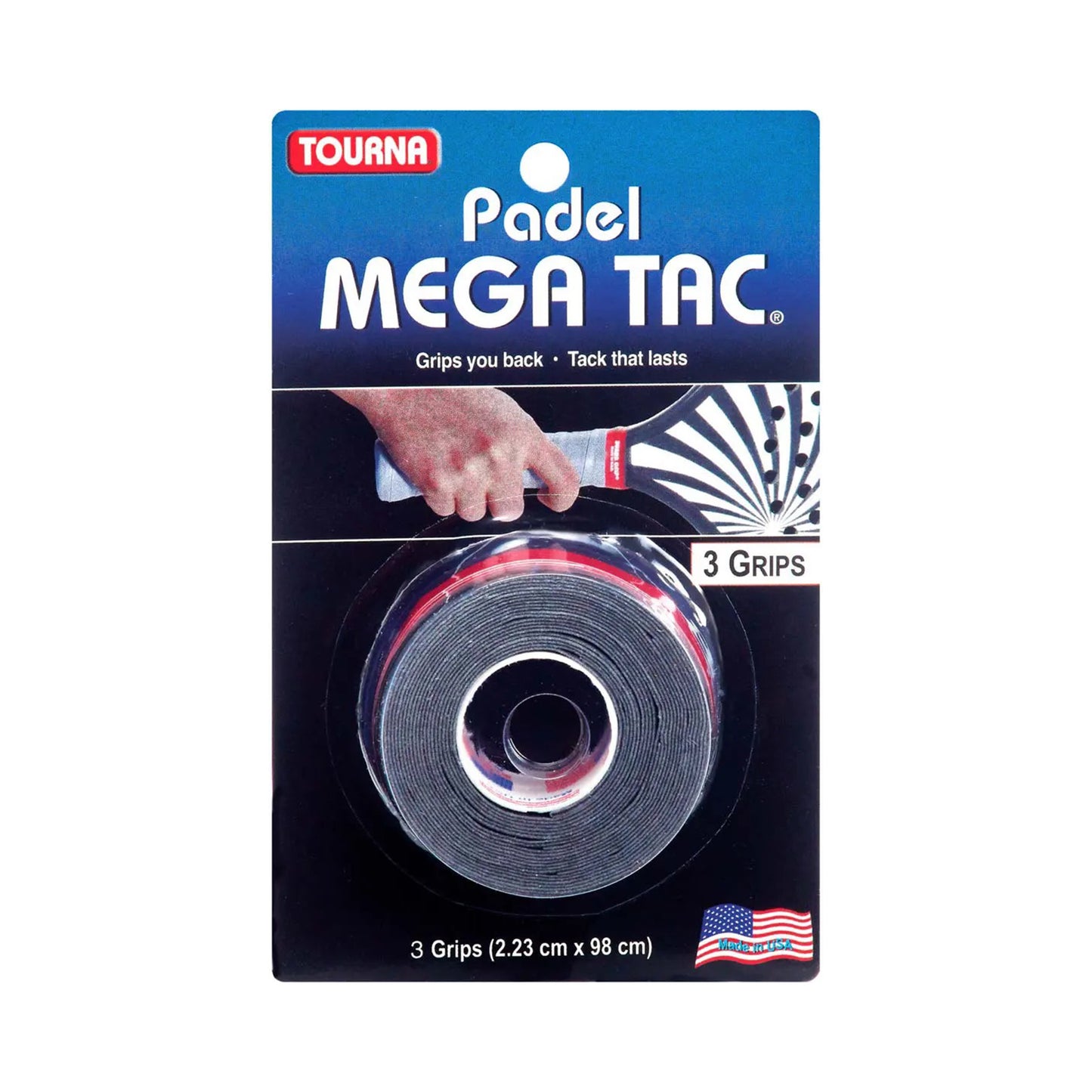 Tourna Padel Mega Tac Verpakking 3 Stuks-Zwart Tourna Padel Mega Tac Verpakking 3 Stuks-Zwart