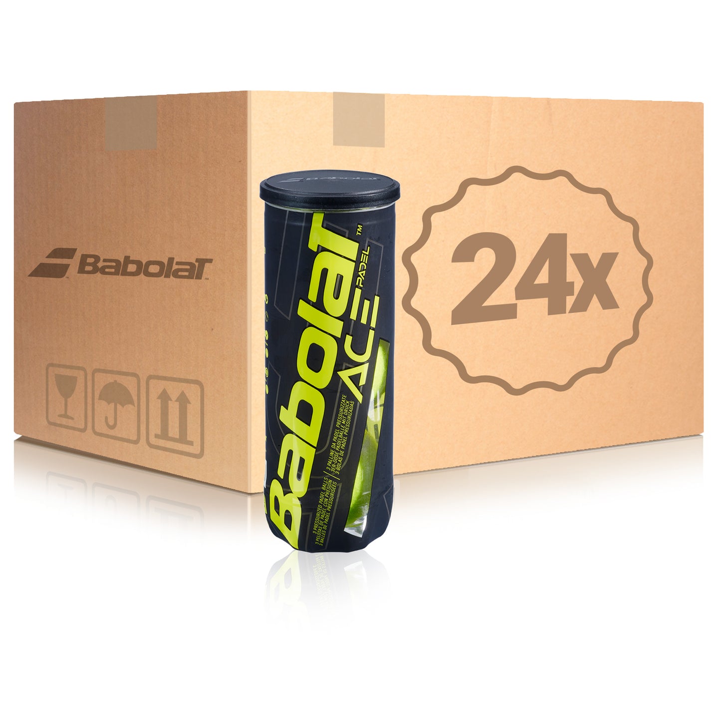 Babolat 24 Tubes de 3 Ace Padel X3 En carton Babolat 24 Tubes de 3 Ace Padel X3 En carton