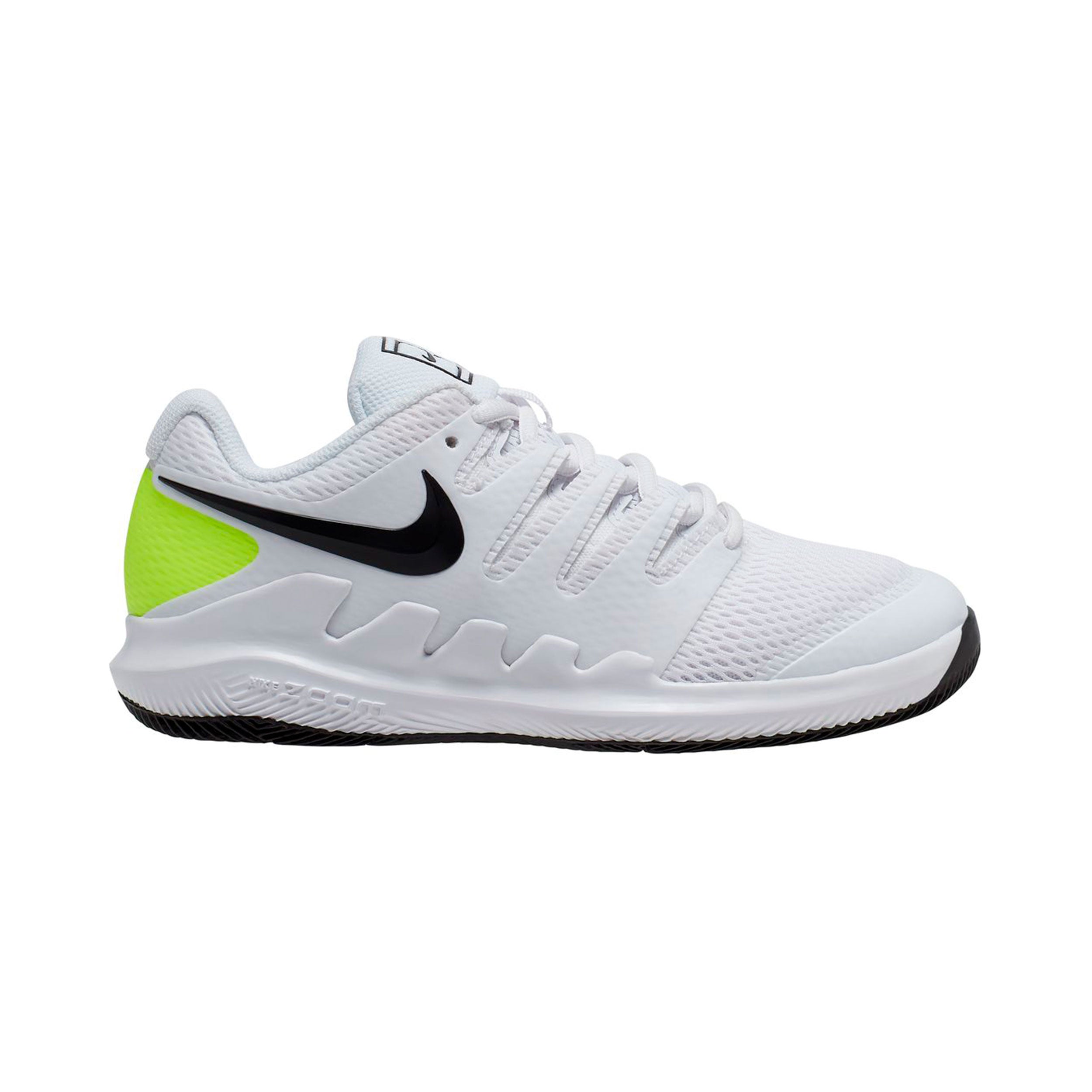 Nike Vapor X Allcourt schoen Kinderen-wit, neongroen