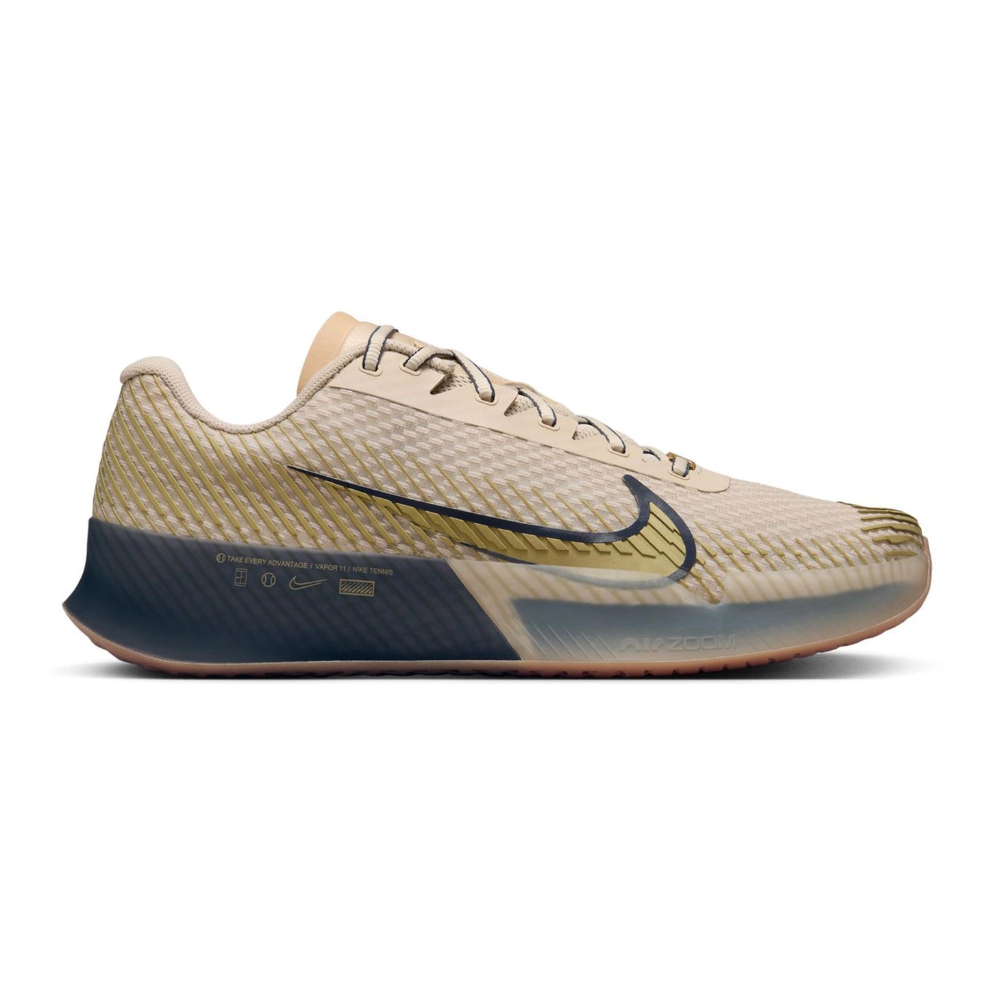 Nike Air Zoom Vapor 11 Premium Chaussures Toutes Surfaces Hommes-Beige,Bleu Foncé
