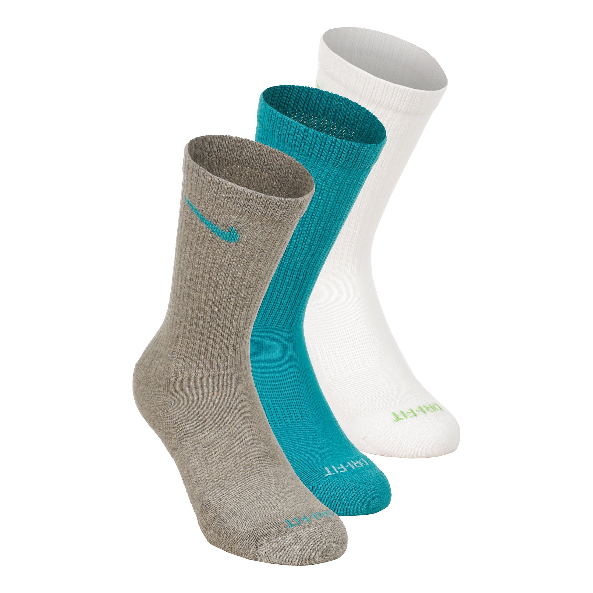 Nike Everyday Plus Cushioned Tennissokken Verpakking 3 stuks Unisex - grijs, turkoois