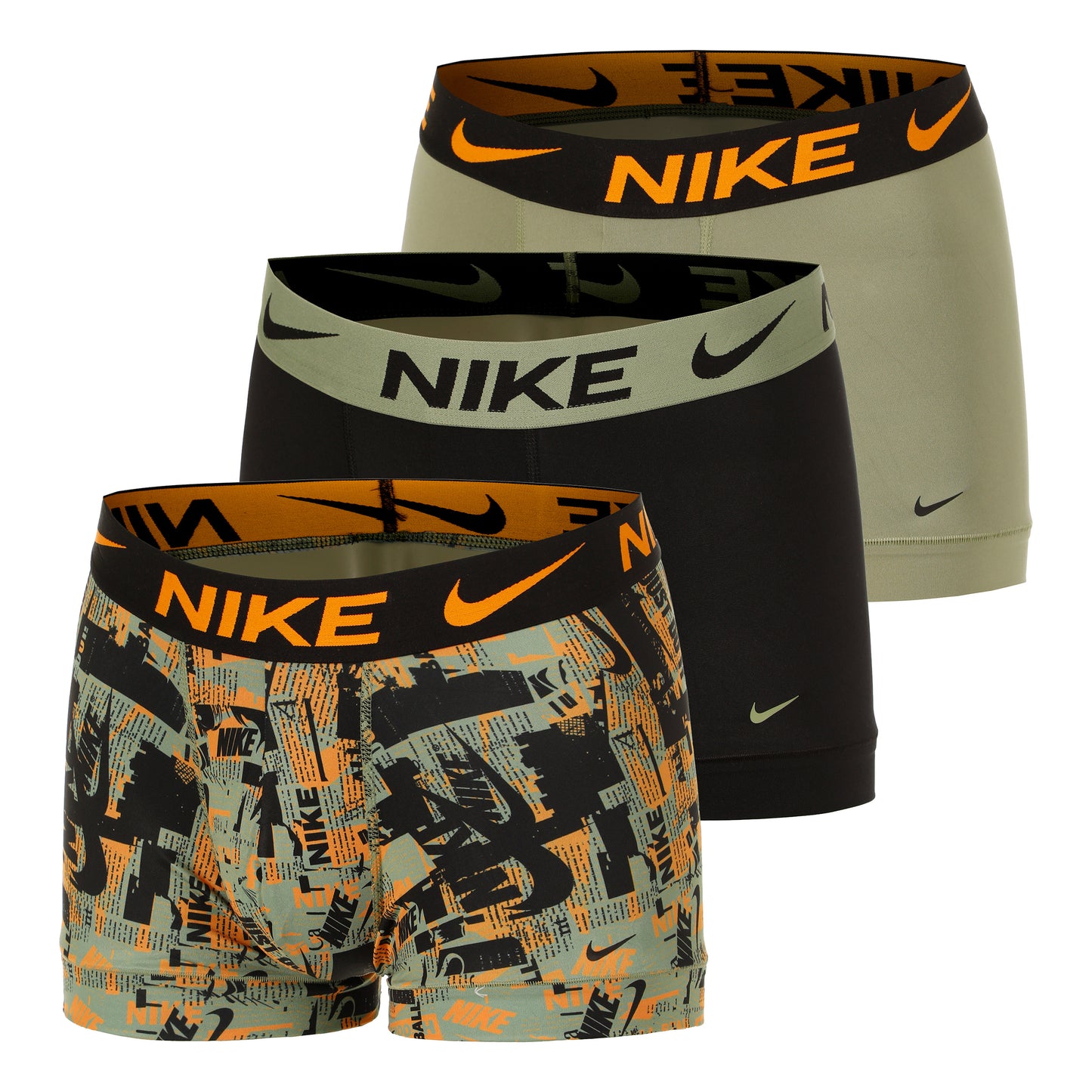 Nike Essential Micro Boxershort Verpakking 3 stuks Heren - olijf, zwart