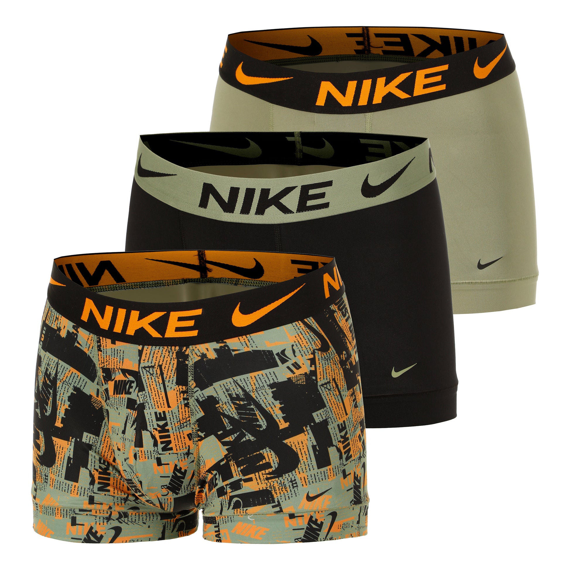 Nike Essential Micro Boxershort Verpakking 3 stuks Heren - olijf, zwart