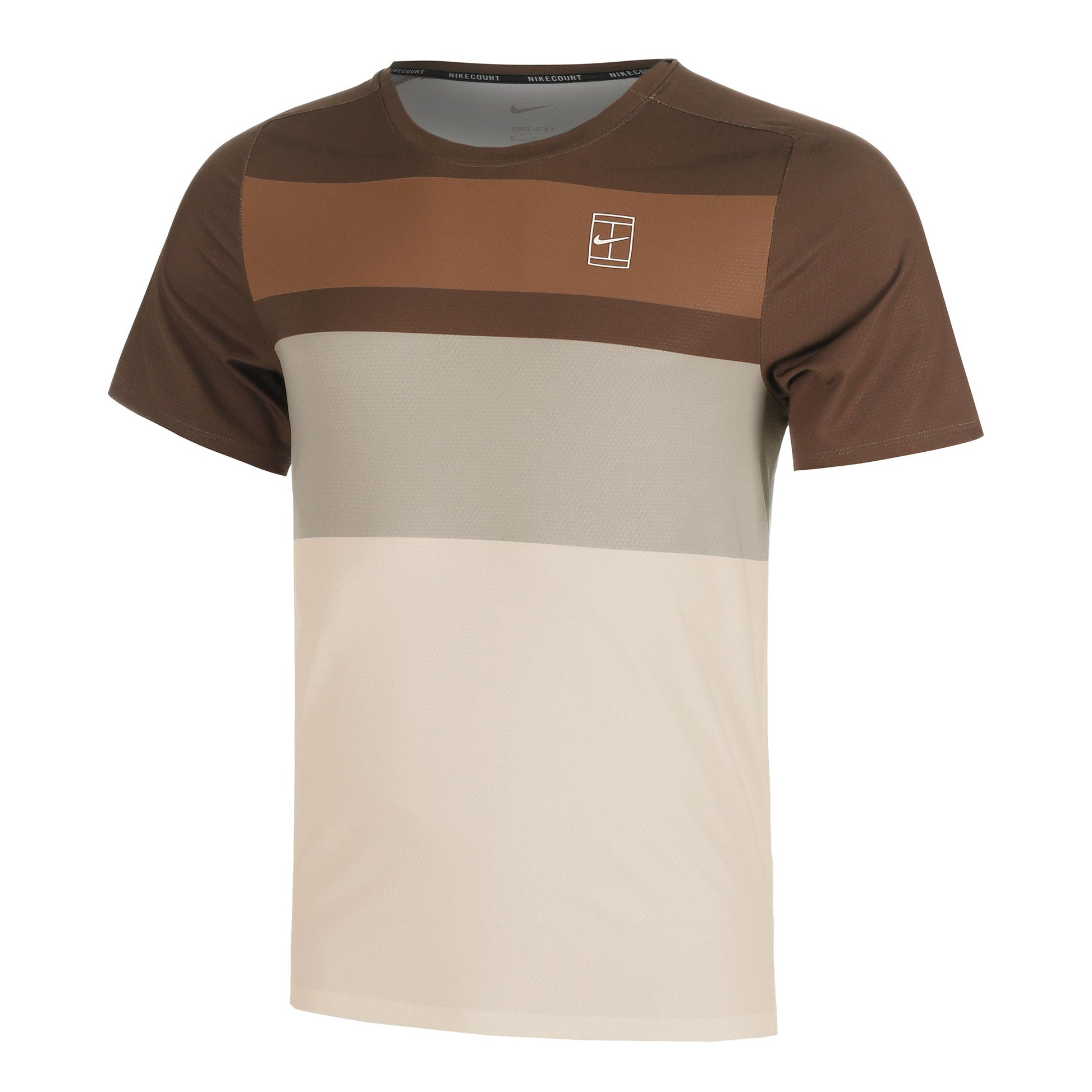 Nike Court Dri-FIT Advantage Print T-shirt Heren-Bruin