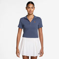 Court Heritage Crop Polo Dames-Blaugrau