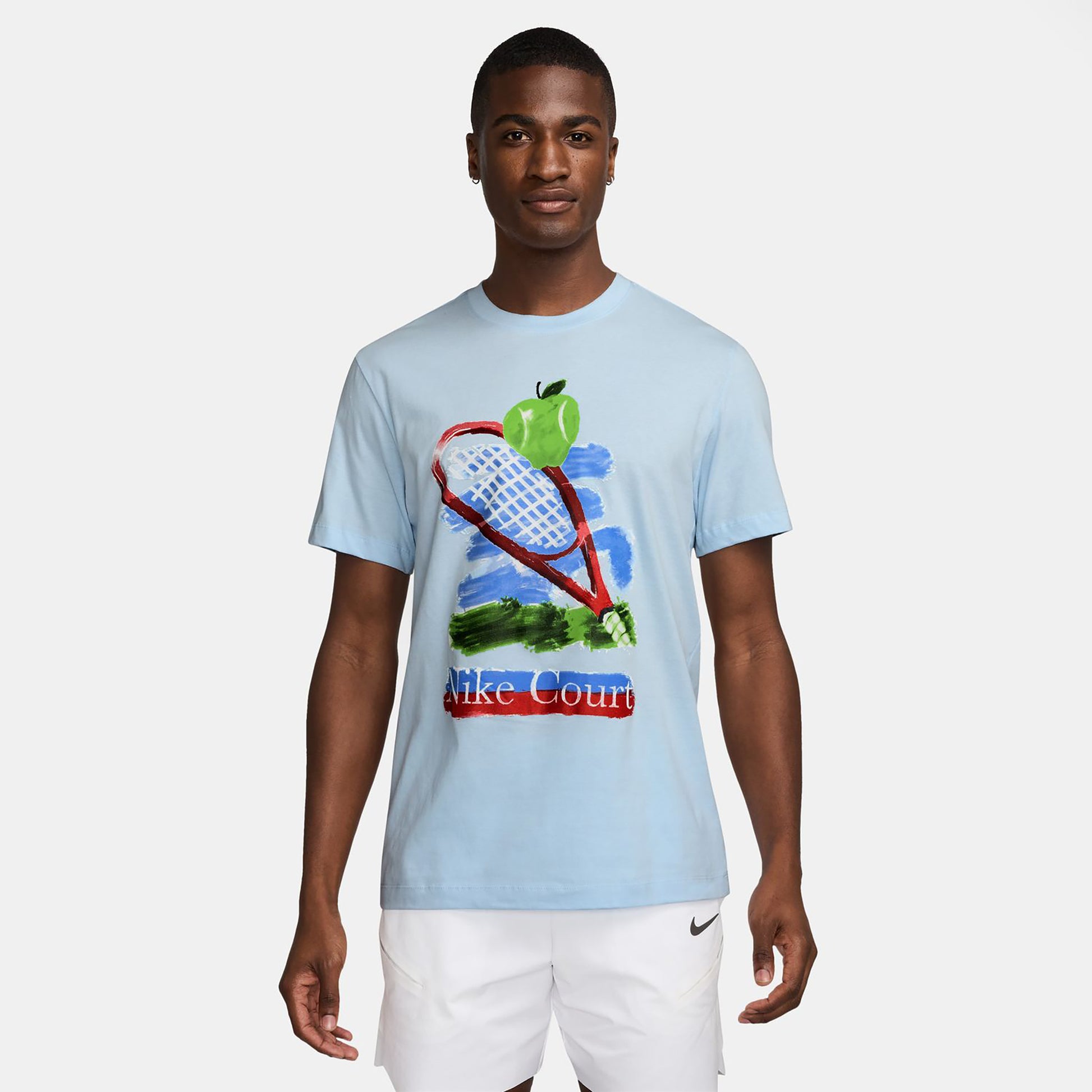 Nike Court T-shirt Hommes-Bleu Clair,Multicouleur