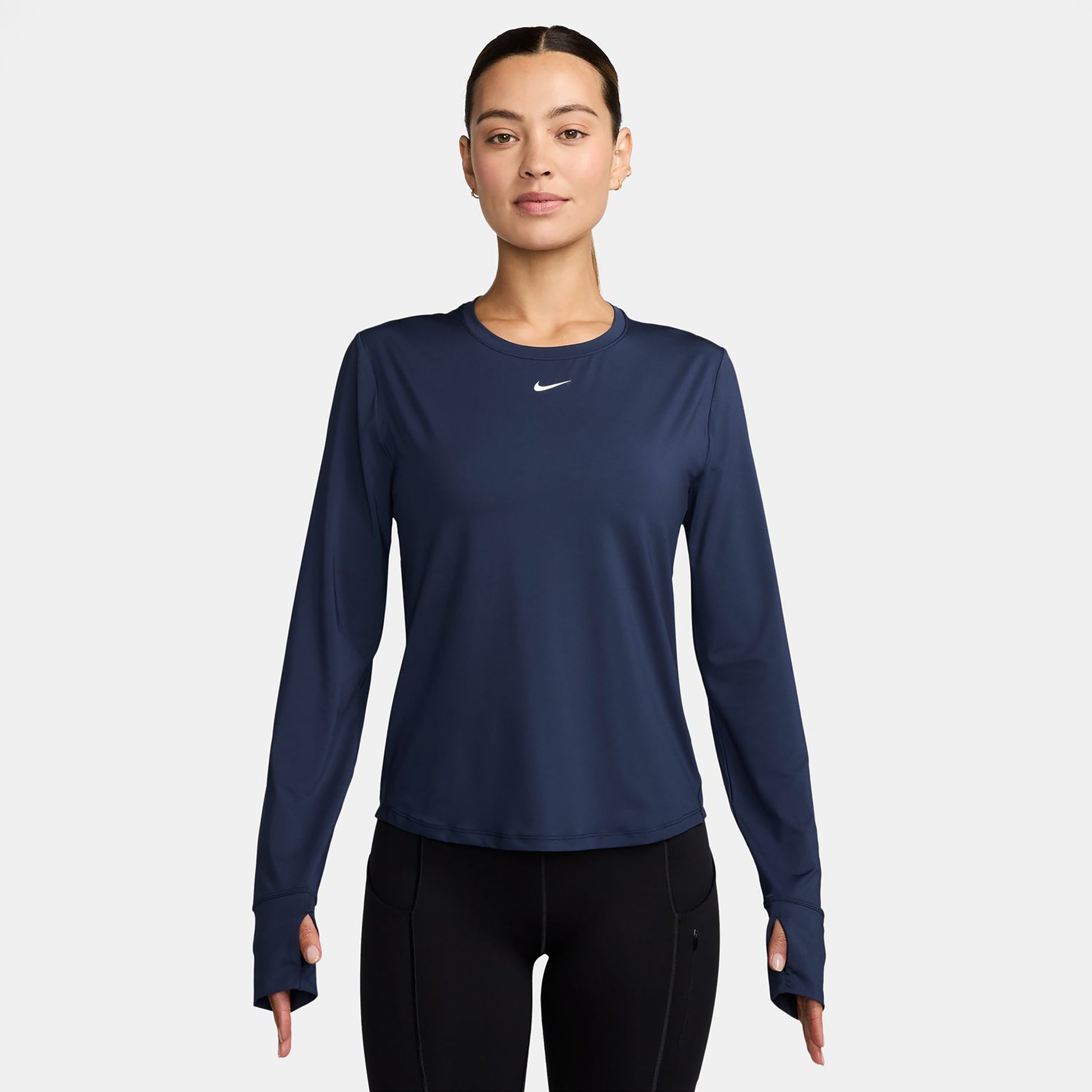 Nike One Classic Dri-FIT Longsleeve Dames - donkerblauw, wit