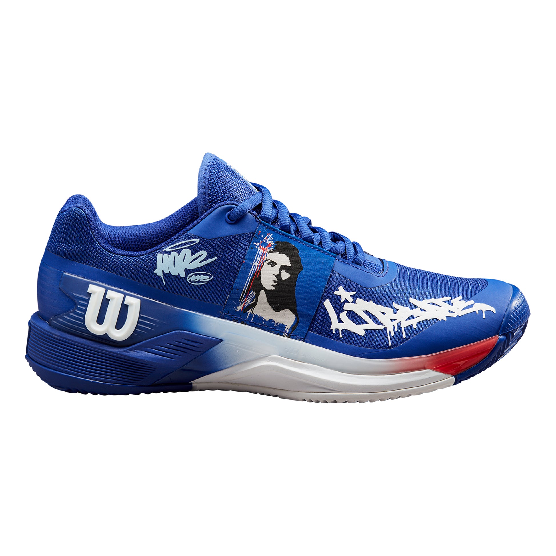 Wilson Rush Pro 4.0 Hope Paris Gravelschoen Dames-Blauw,Wit