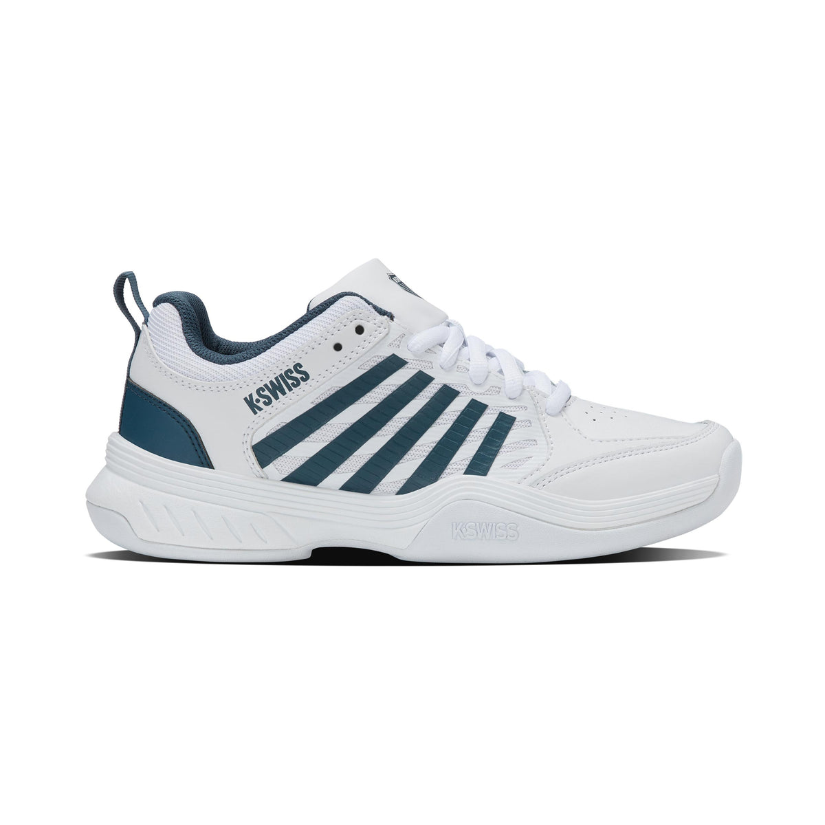 K-Swiss Court Express 2 Chaussure moquette Enfants - blanc, bleu petrol