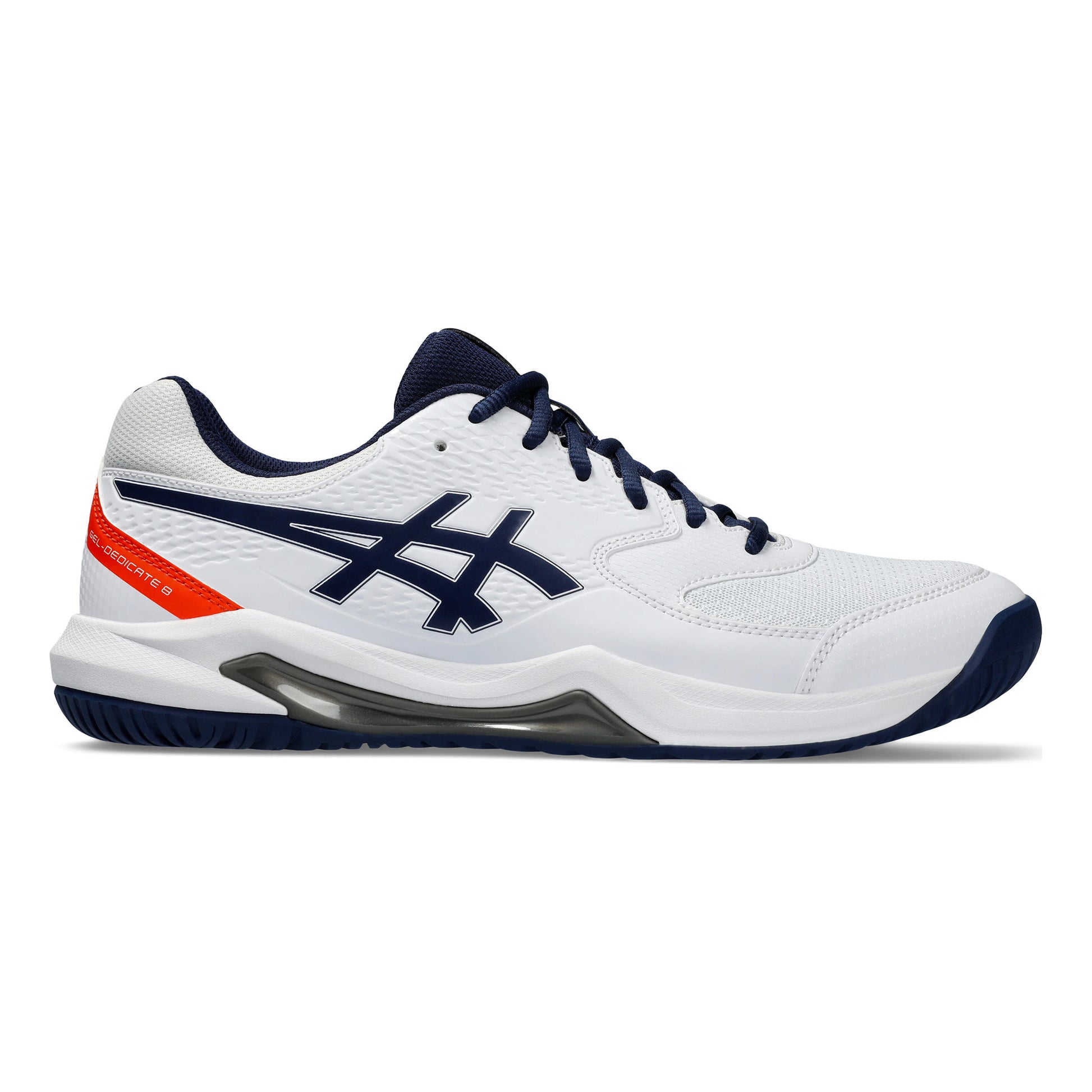 ASICS Gel-Dedicate 8 Chaussures toutes surfaces Hommes - blanc, bleu foncé