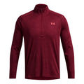 Tech Textured Half-Zip Haut manches longues Hommes - rouge vin,
