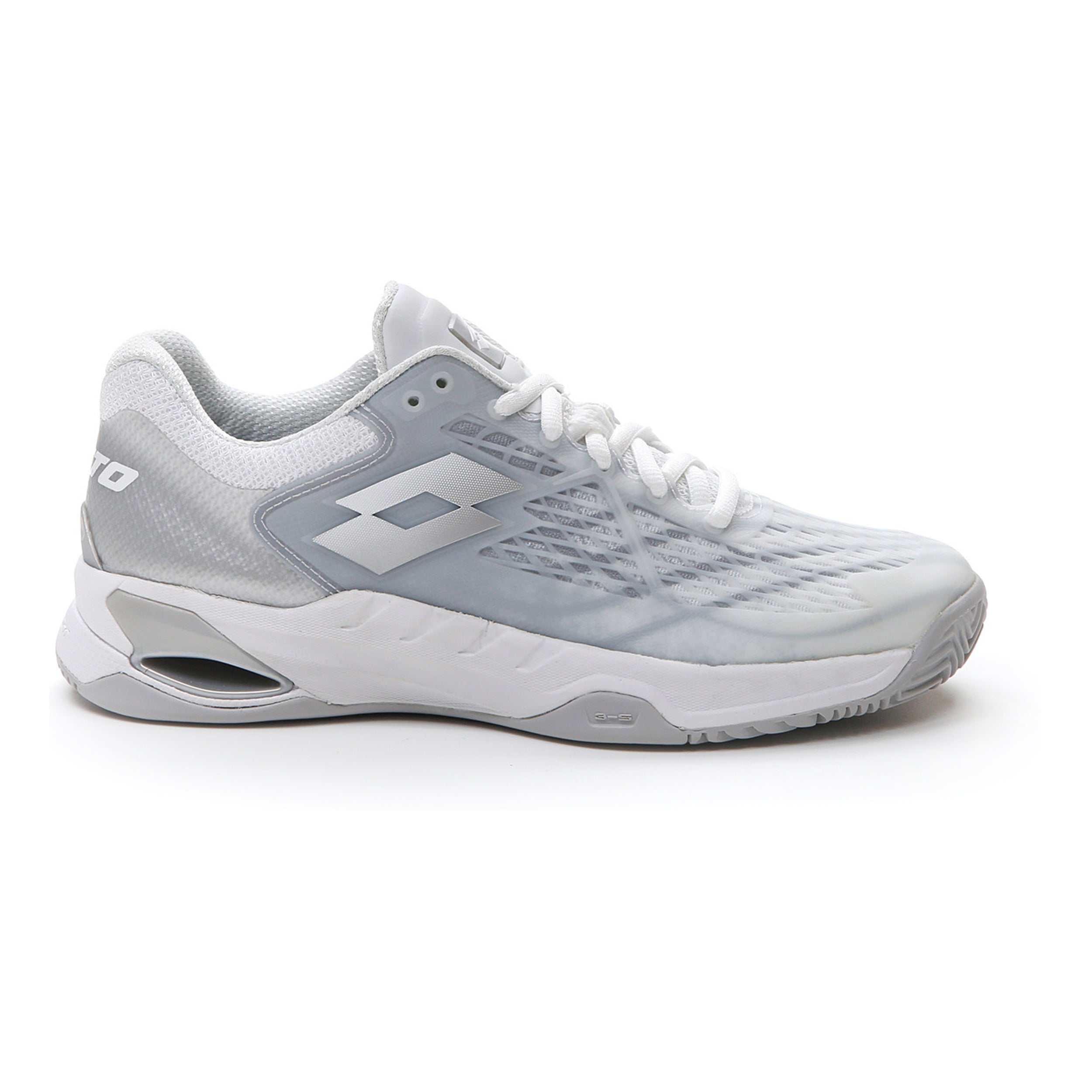 Lotto Mirage 100 Clay Gravelschoen Dames-Wit,Grijs