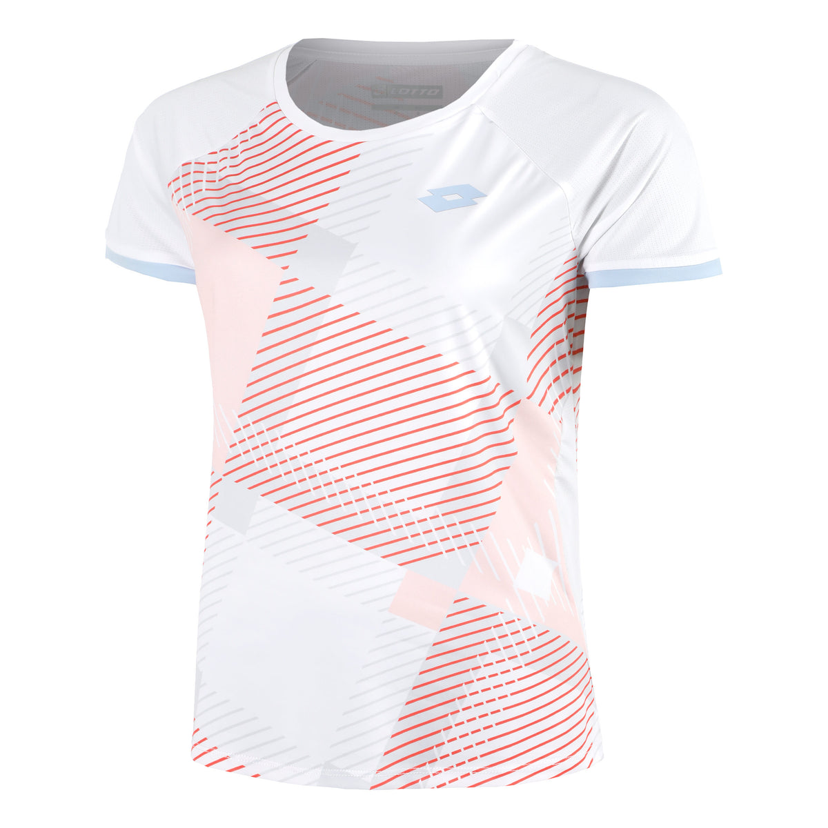 Lotto Tech IV D1 T-shirt Femmes-Rosé, Blanc