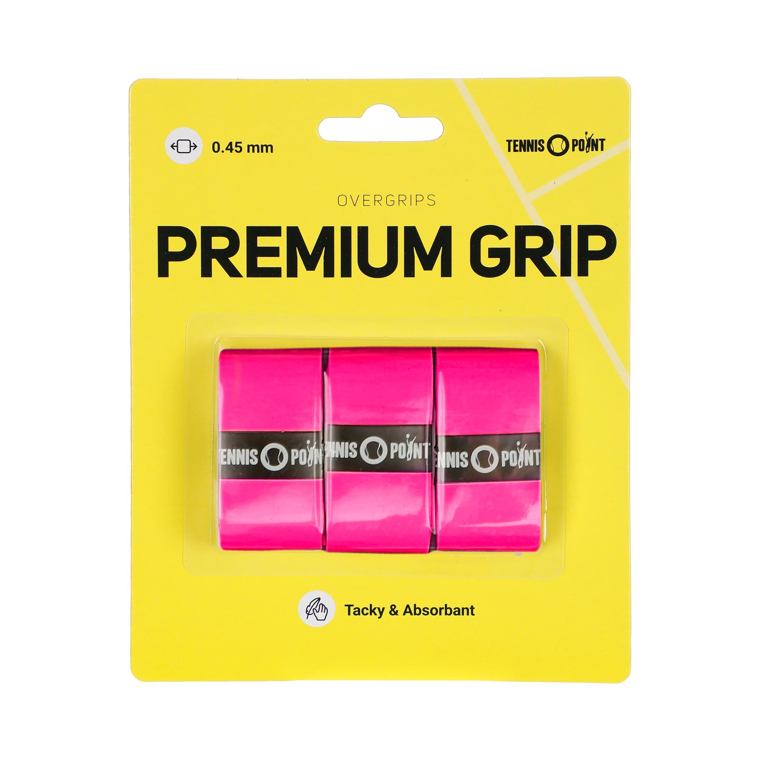 Tennis-Point Premium Grip Verpakking 3 Stuks-Pink