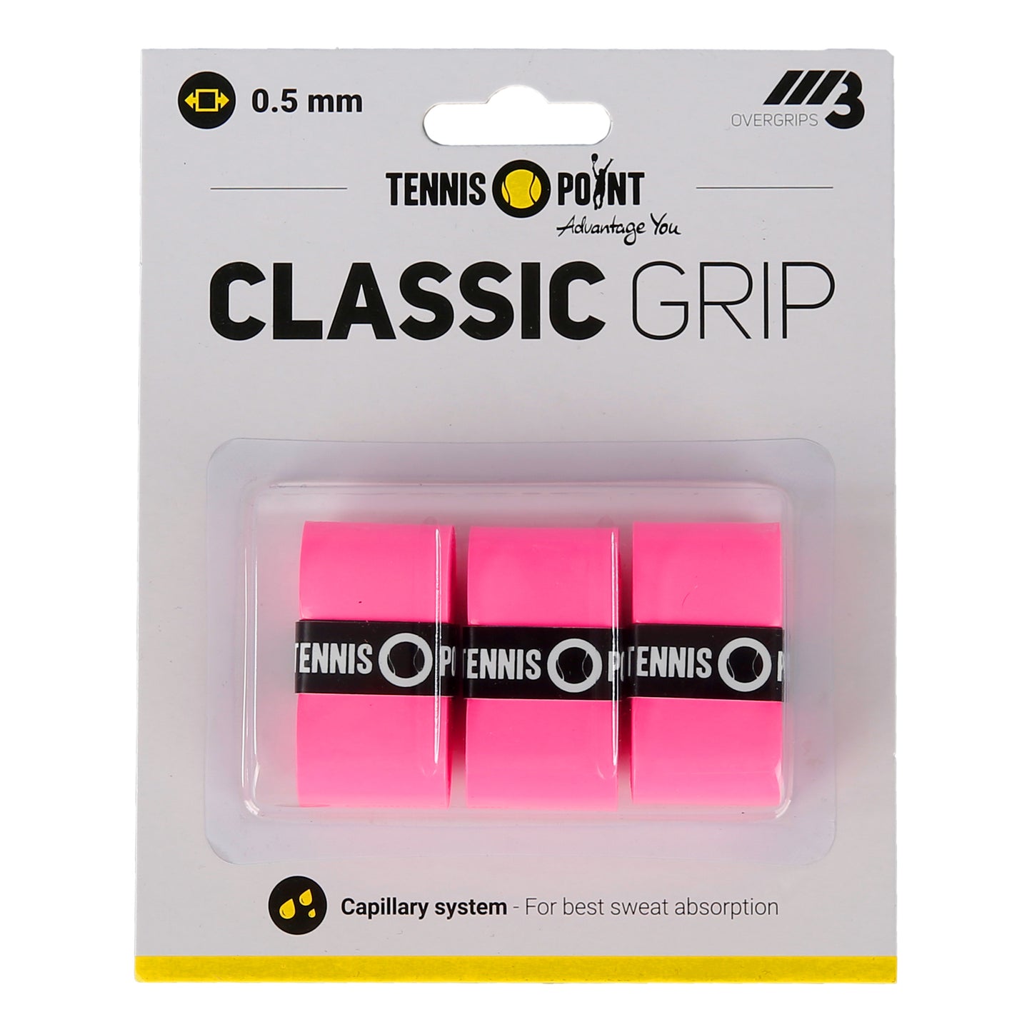 Tennis-Point Classic Grip Verpakking 3 stuks - pink