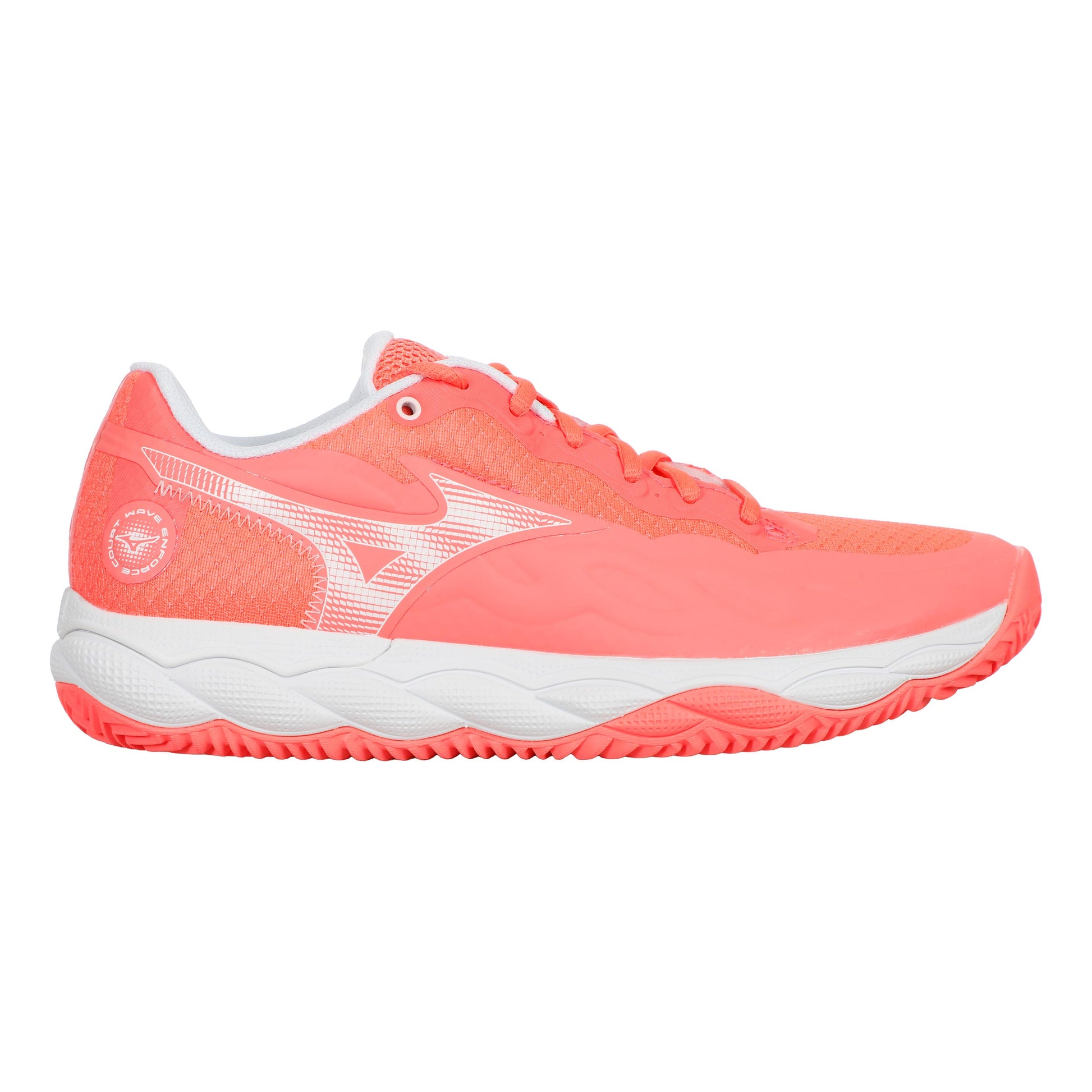 Mizuno Wave Enforce Court Chaussure terre battue Femmes - corail, blanc