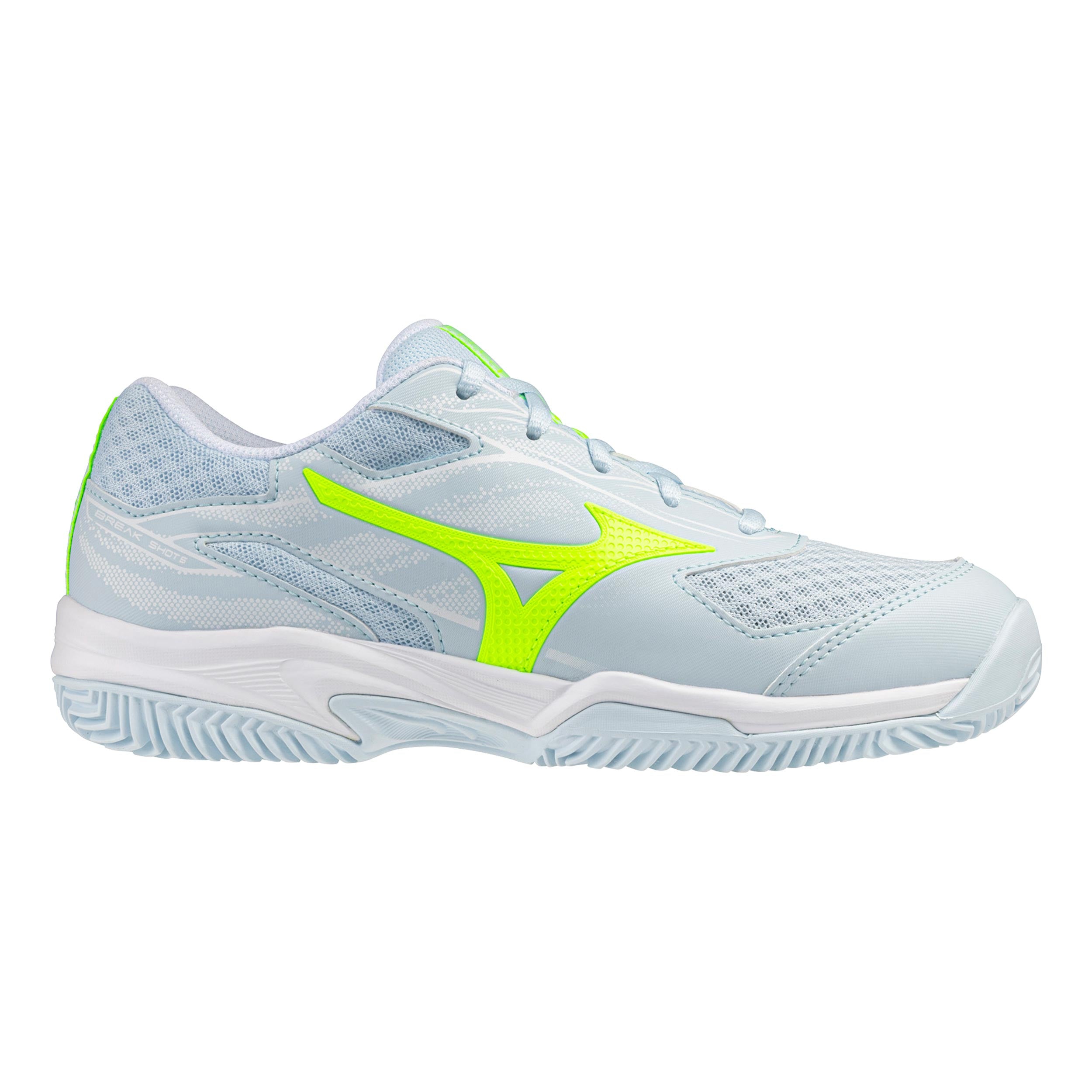 Mizuno Break Shot 5 Allcourt schoen Dames-wit, neongeel