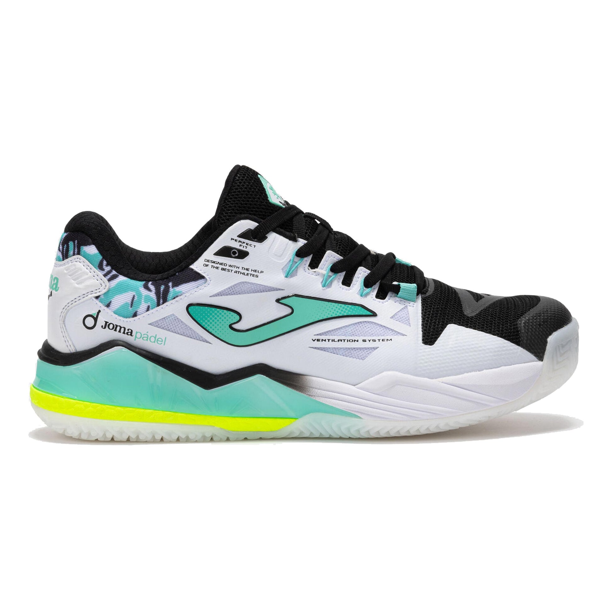 Joma Spin Padel schoen Heren - wit, zwart