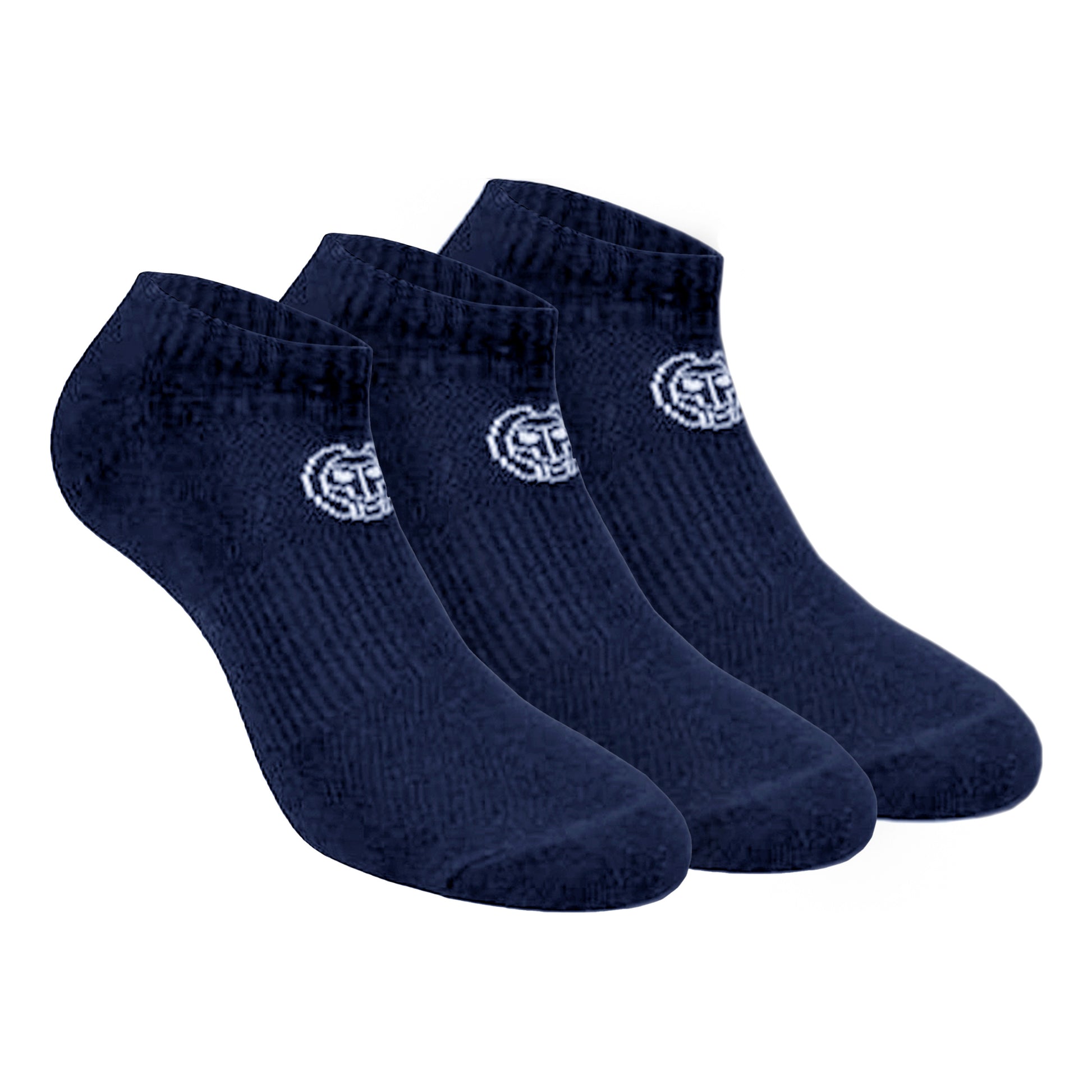 BIDI BADU No Party No Show Move Chaussettes De Tennis Pack De 3-Bleu Foncé,Blanc