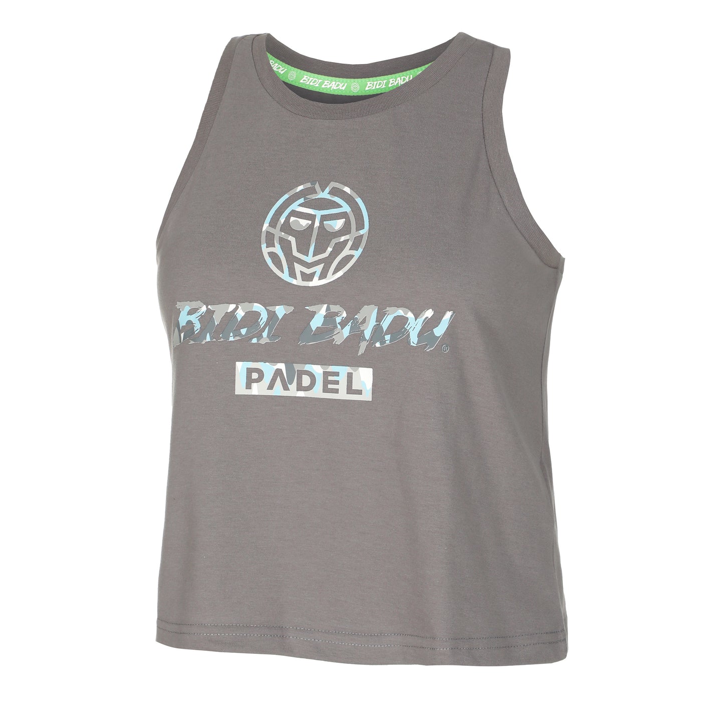 BIDI BADU Good Vibes Logo Chill Tanktop Dames-Grijs,Blauw