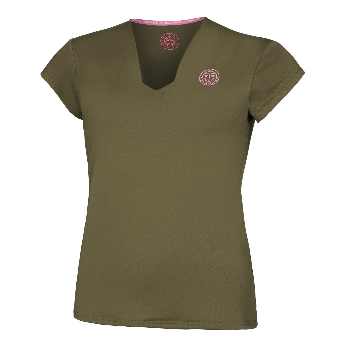 BIDI BADU Crew V-Neck T-shirt Dames - olijf,