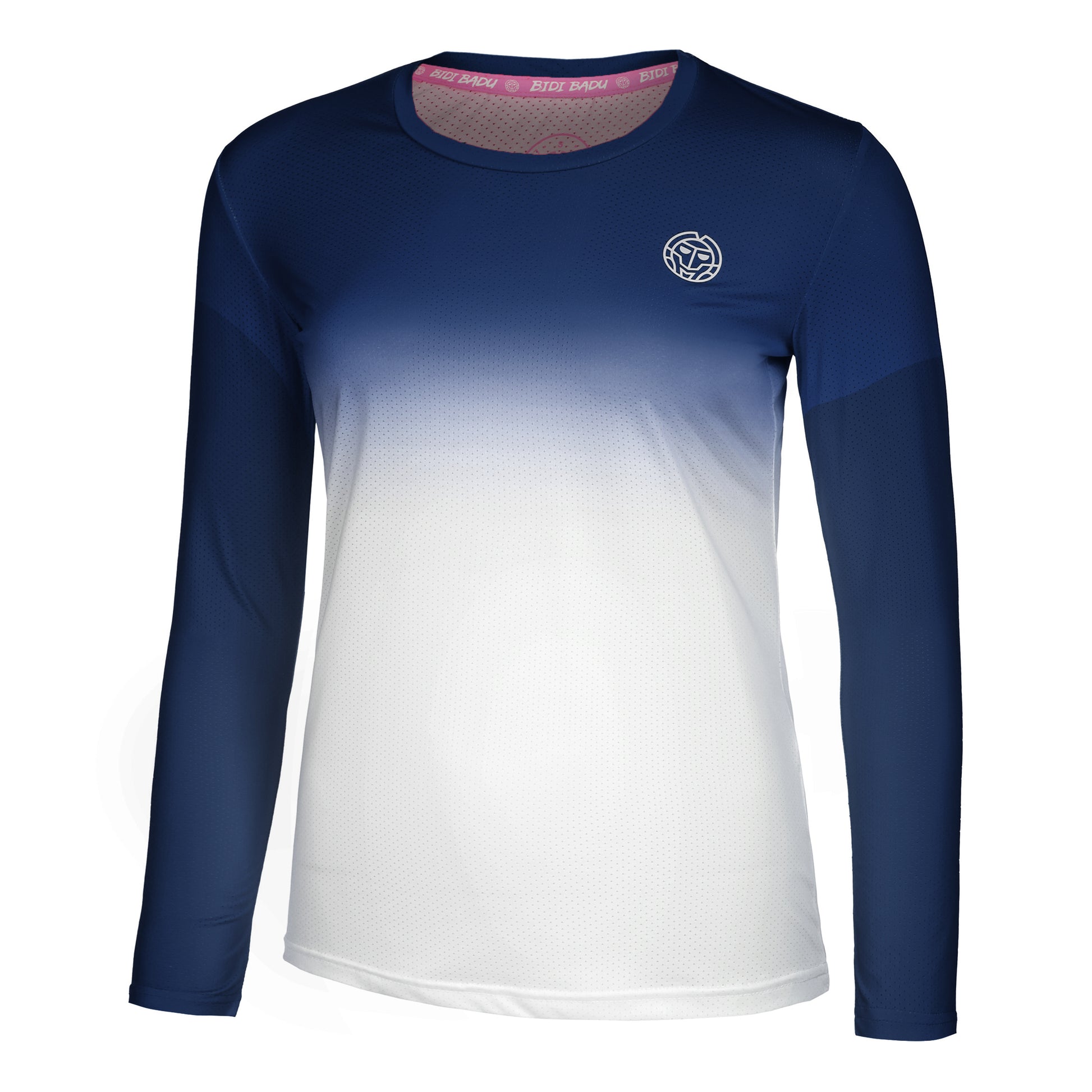 BIDI BADU Crew Gradiant Haut Manches Longues Femmes-Bleu Foncé,Blanc