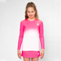Crew Gradiant Longsleeve Meisjes-Pink,Wit