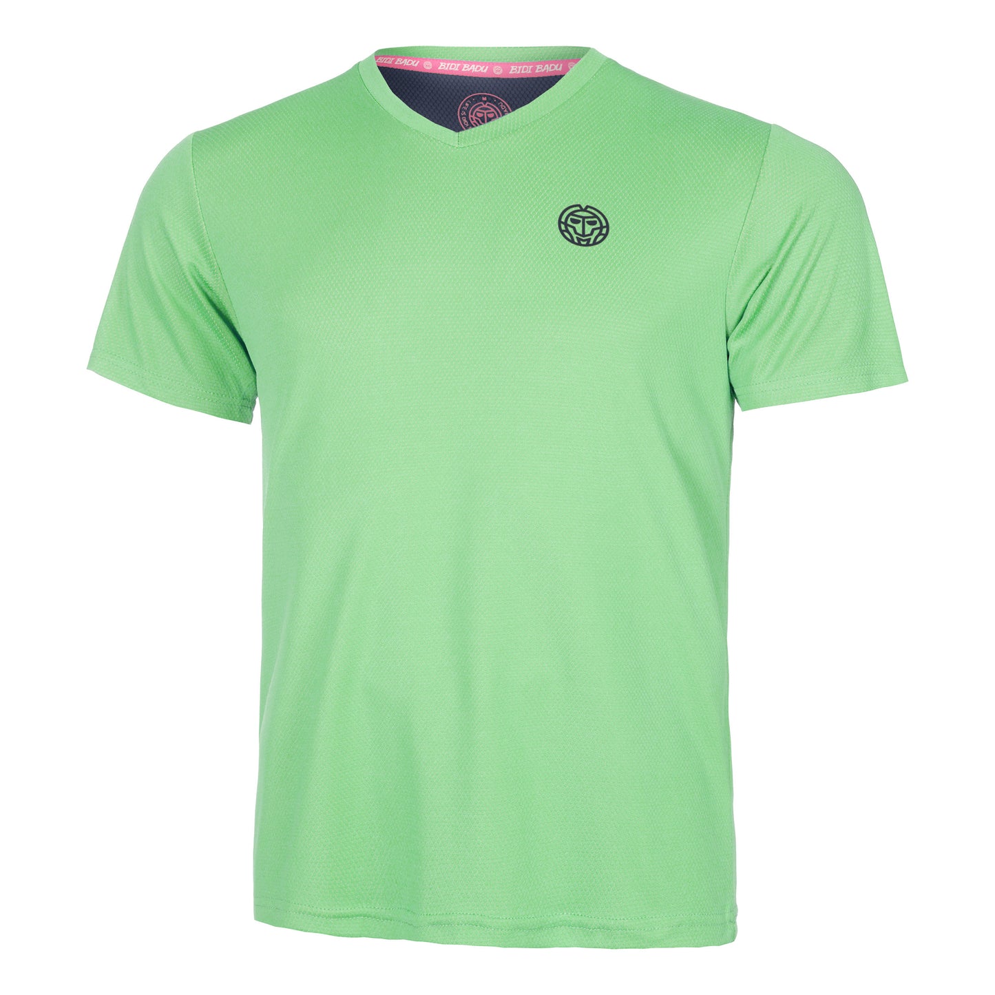 BIDI BADU Crew Inside Out V-Neck T-shirt Hommes-Vert Fluo,Bleu Foncé