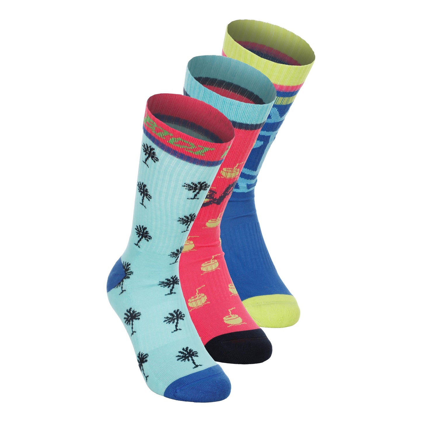 BIDI BADU Bold Bro II Crew Printed Move Tennissokken-Veelkleurig