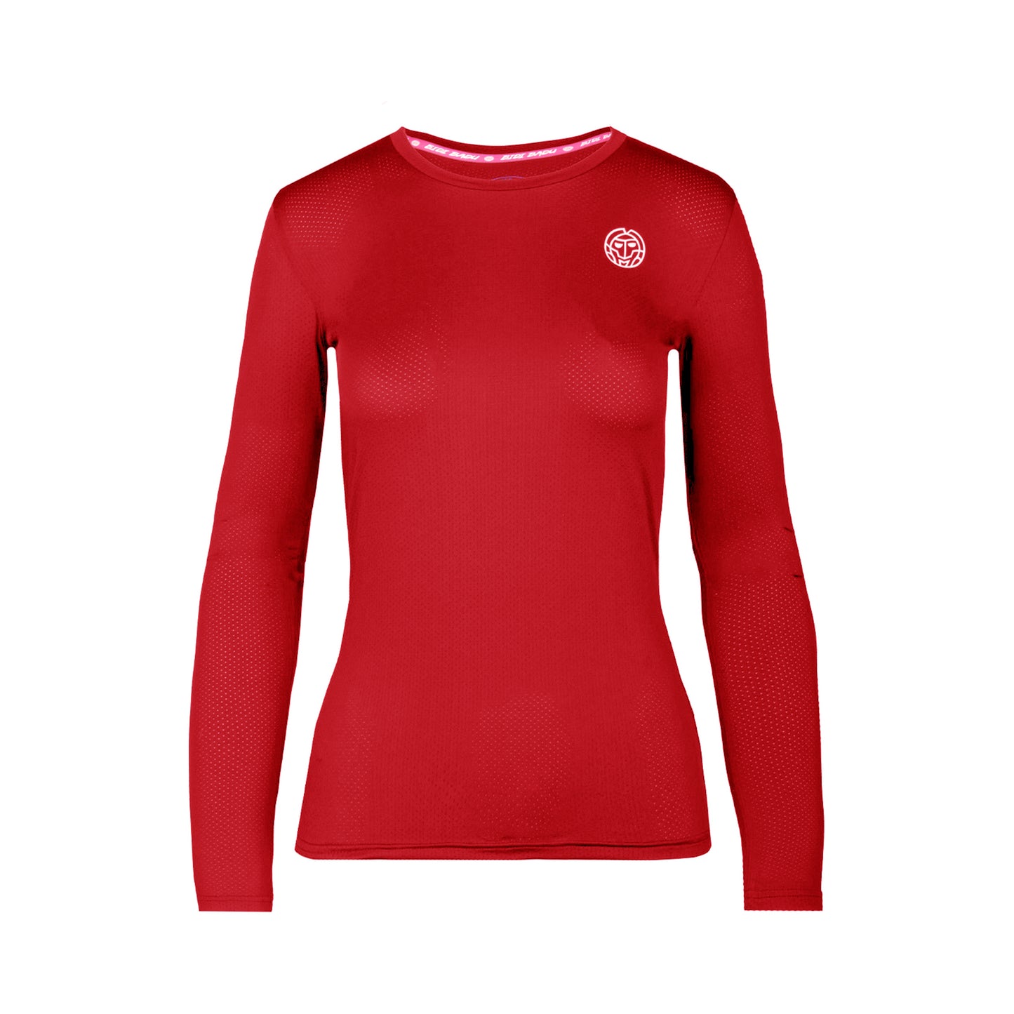 BIDI BADU Mina Tech Roundneck Haut manches longues Filles - rouge foncé,