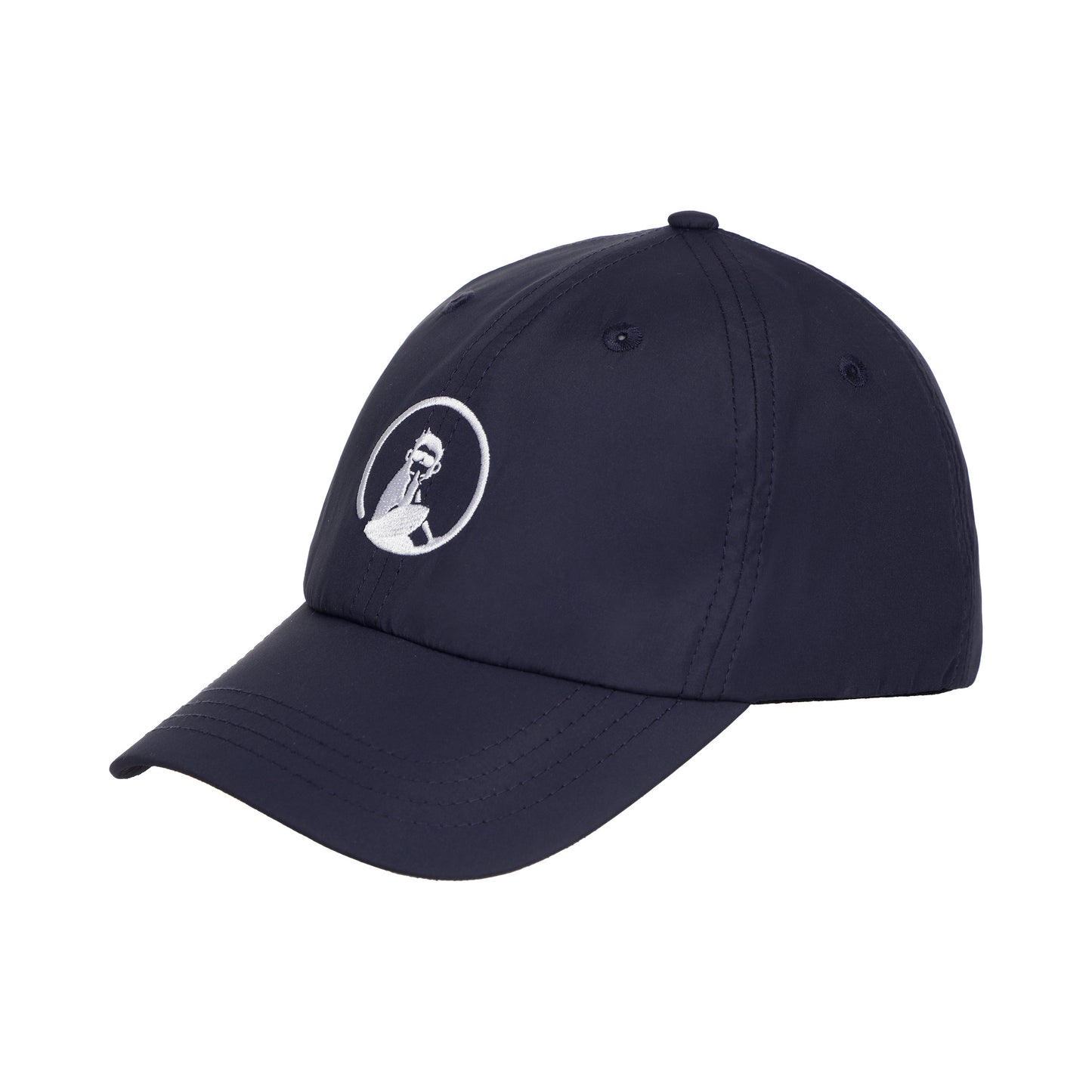 Quiet Please Court Cap Casquette-Bleu Foncé,Blanc