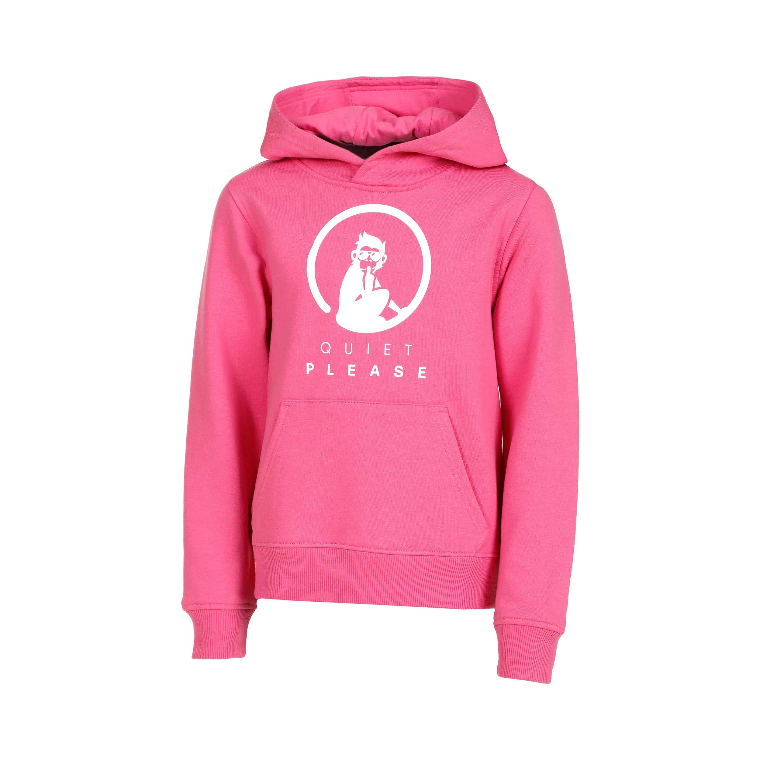 Quiet Please Baseline Logo Sweater Met Capuchon Meisjes-Pink