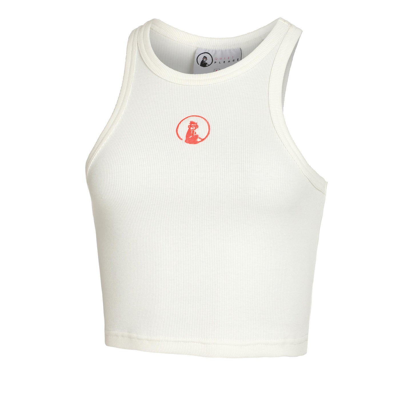 Quiet Please Crossroad Ribbed Tanktop Dames-Wit