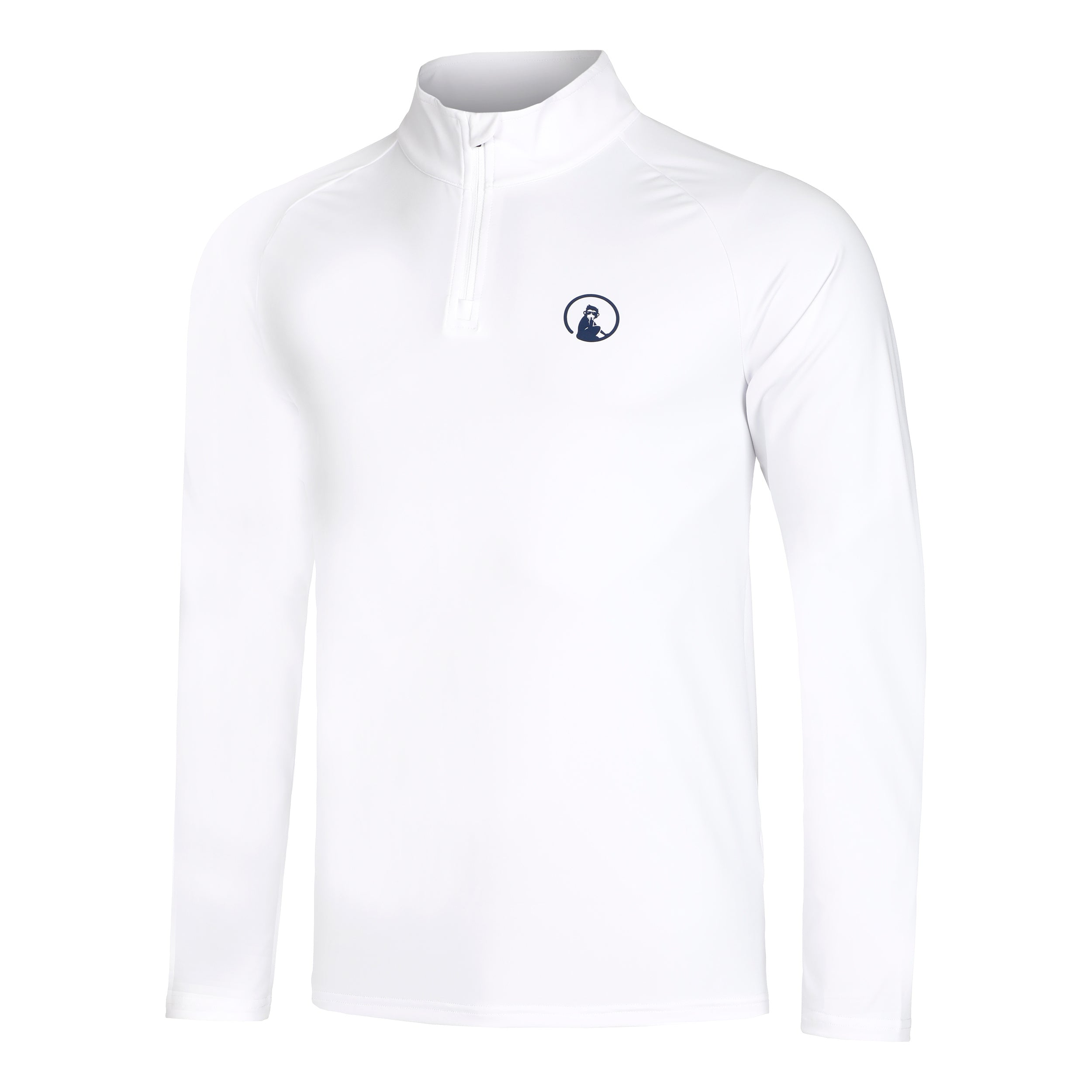 Quiet Please Big Serve 1/4 Zip Haut Manches Longues Hommes-Blanc