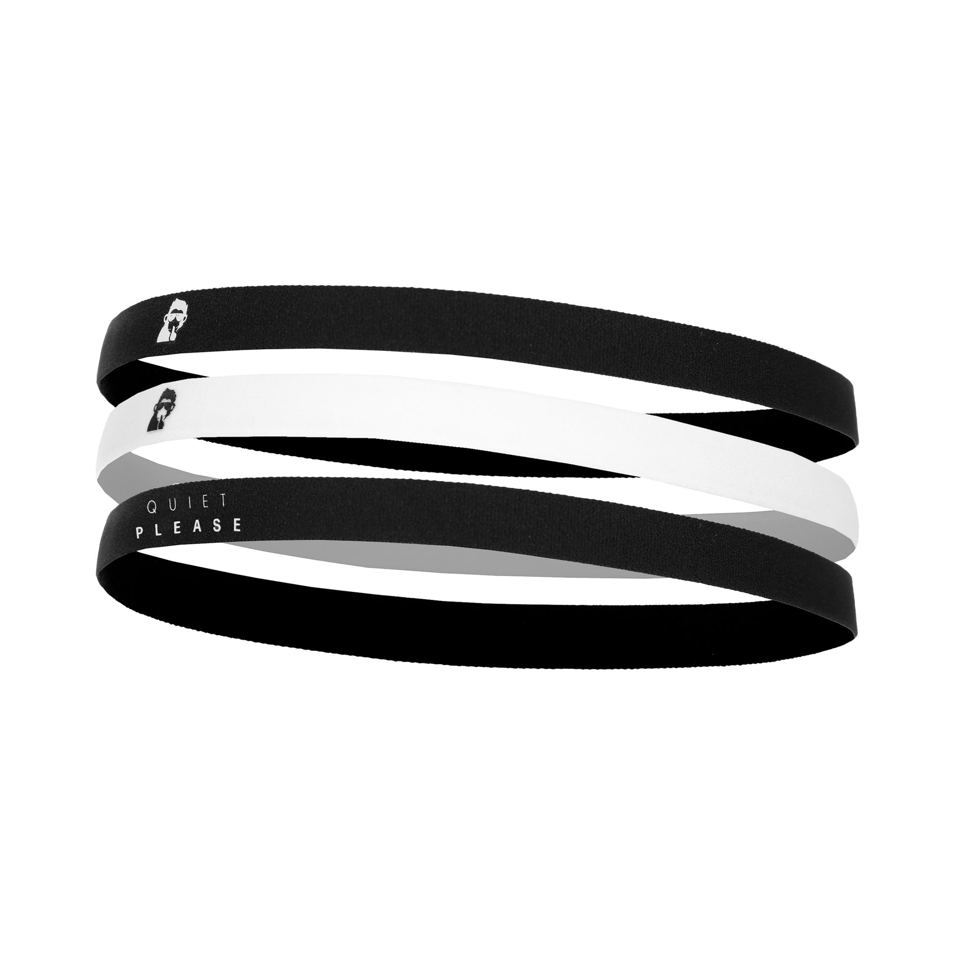 Quiet Please Bandeau Pack De 3-Noir,Blanc