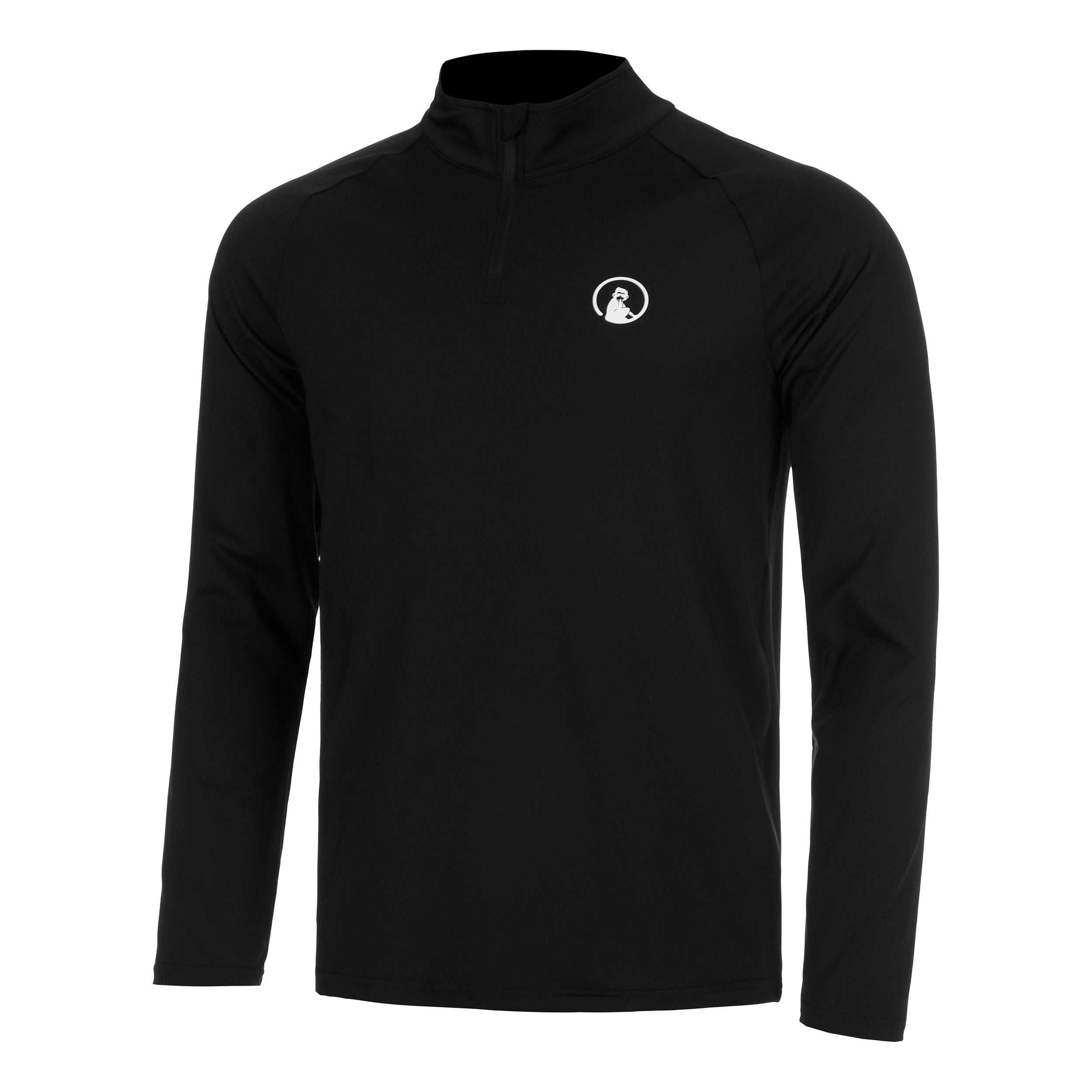 Quiet Please Big Serve 1/4 Zip Haut Manches Longues Hommes-Noir