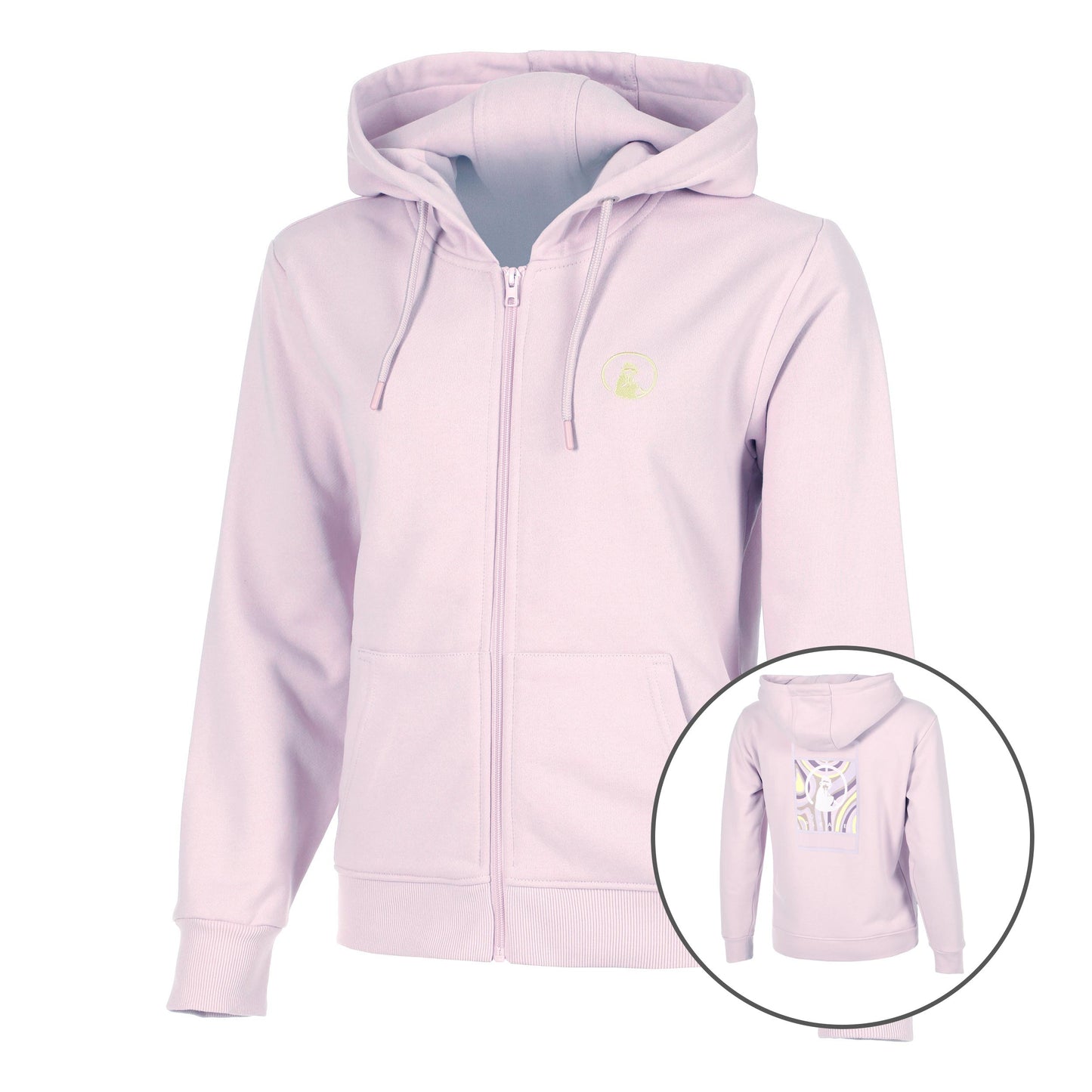 Quiet Please Mind Taped Zip Sportjas Dames-Mauve,Neongroen