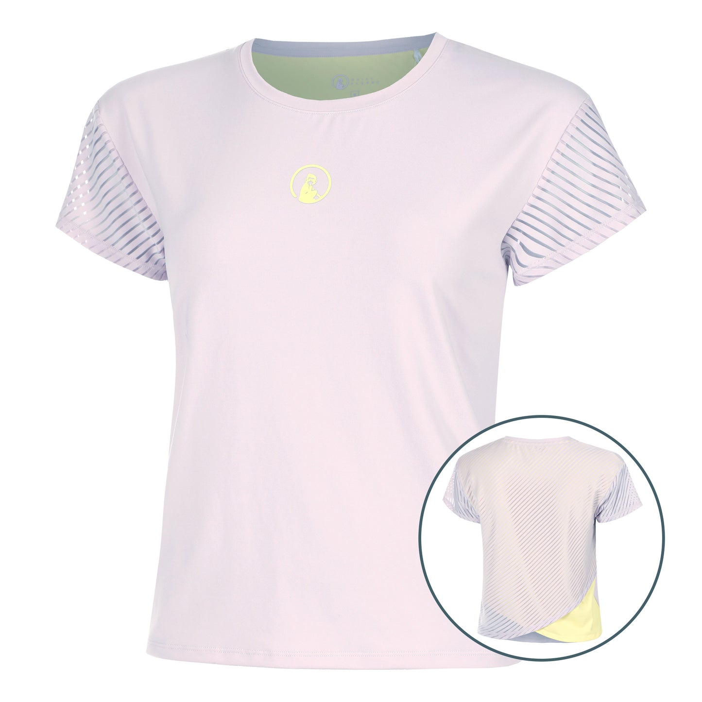 Quiet Please Mind Cross T-shirt Femmes-Lilas,Jaune