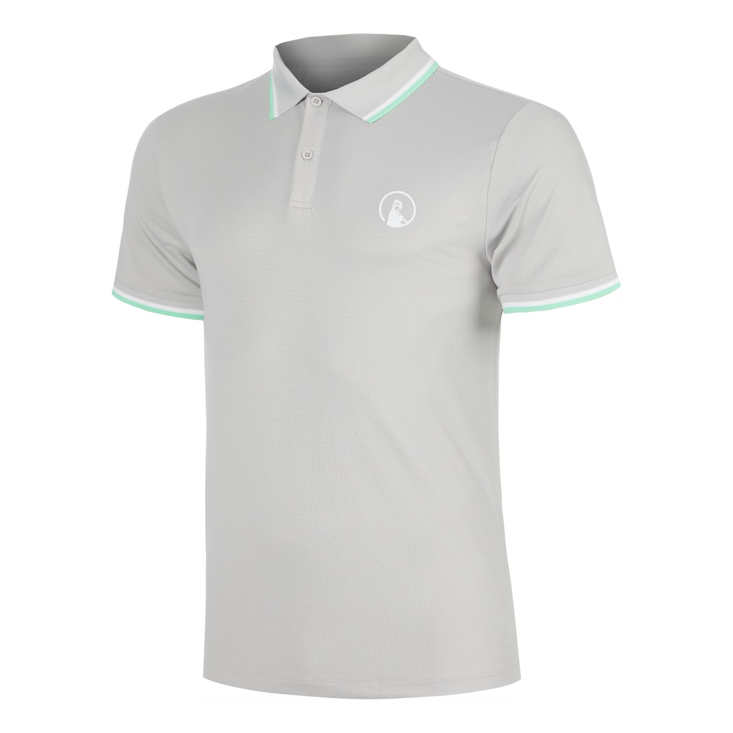 Quiet Please Joy Tournament Tipping Polo Hommes - gris, blanc