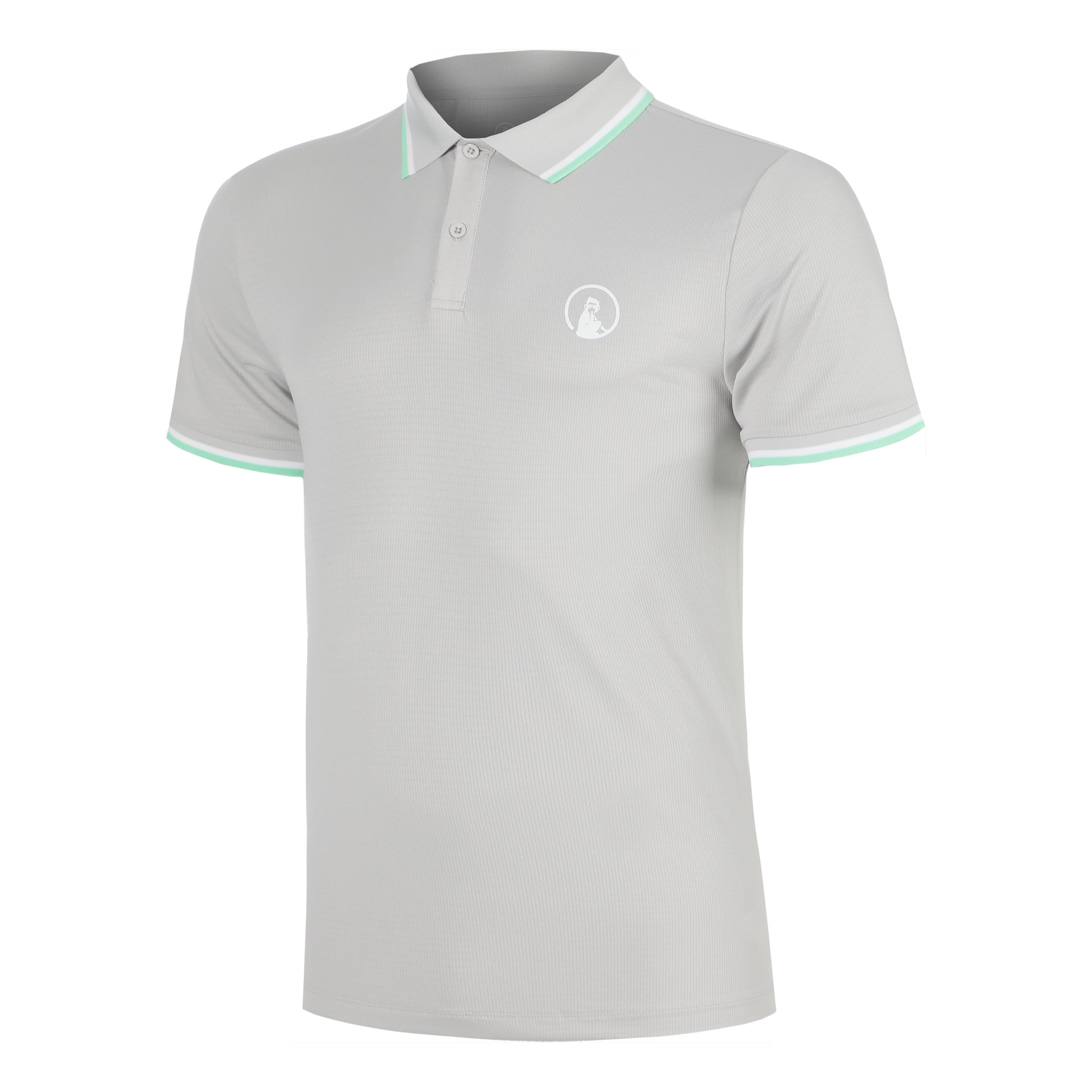 Quiet Please Joy Tournament Tipping Polo Hommes - gris, blanc