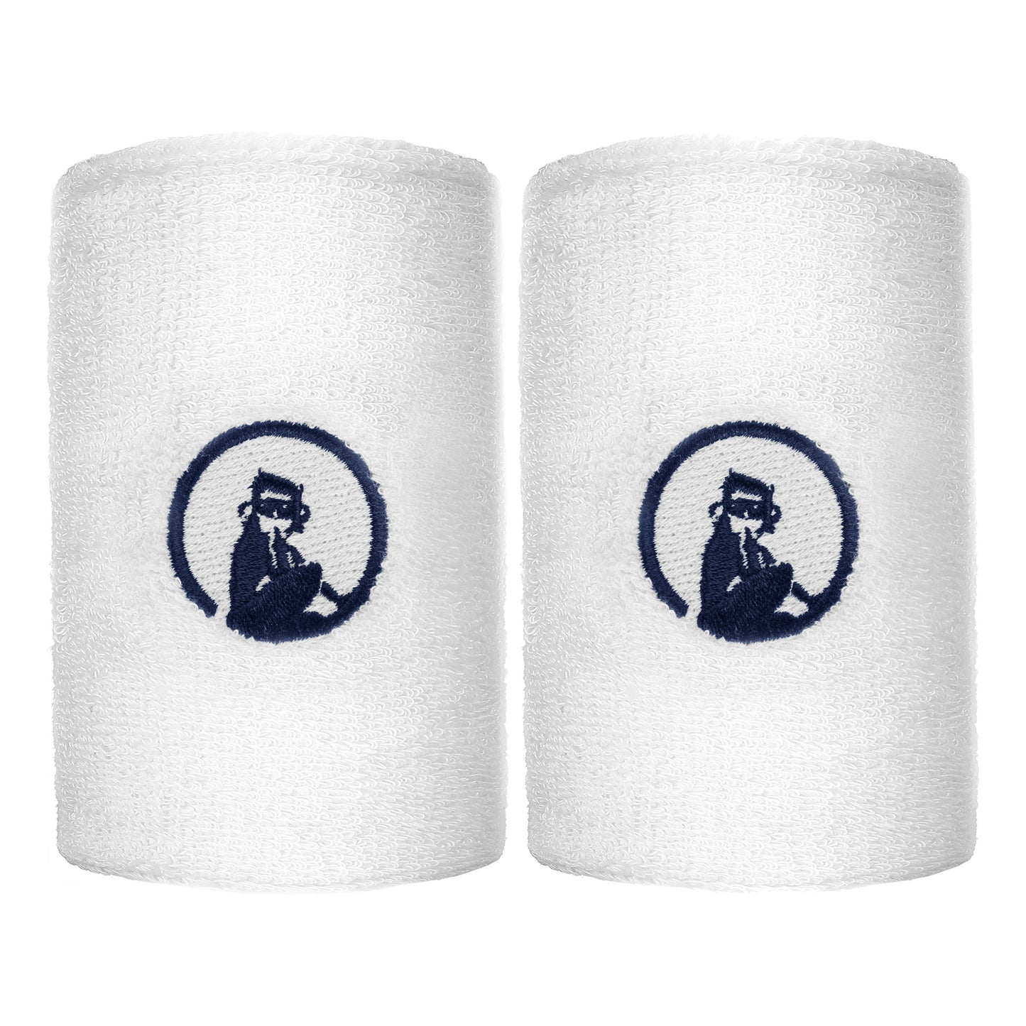 Quiet Please Zweetband Verpakking 2 stuks lang - wit, donkerblauw