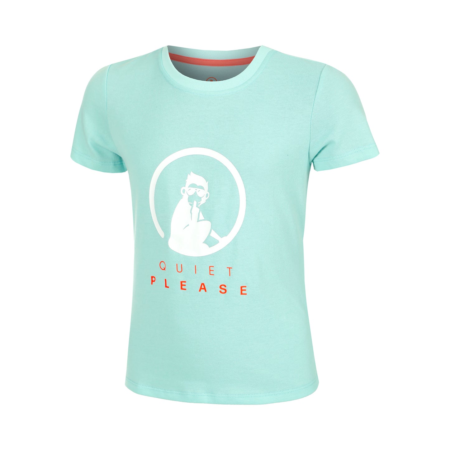 Quiet Please Wild Baseline Logo T-shirt Meisjes-Turkoois,Veelkleurig