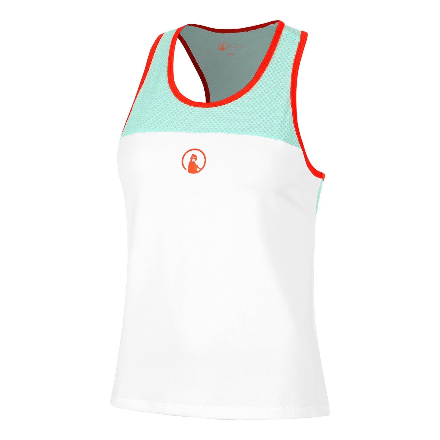 Quiet Please Wild Racerback Tanktop Dames-Wit,Turkoois