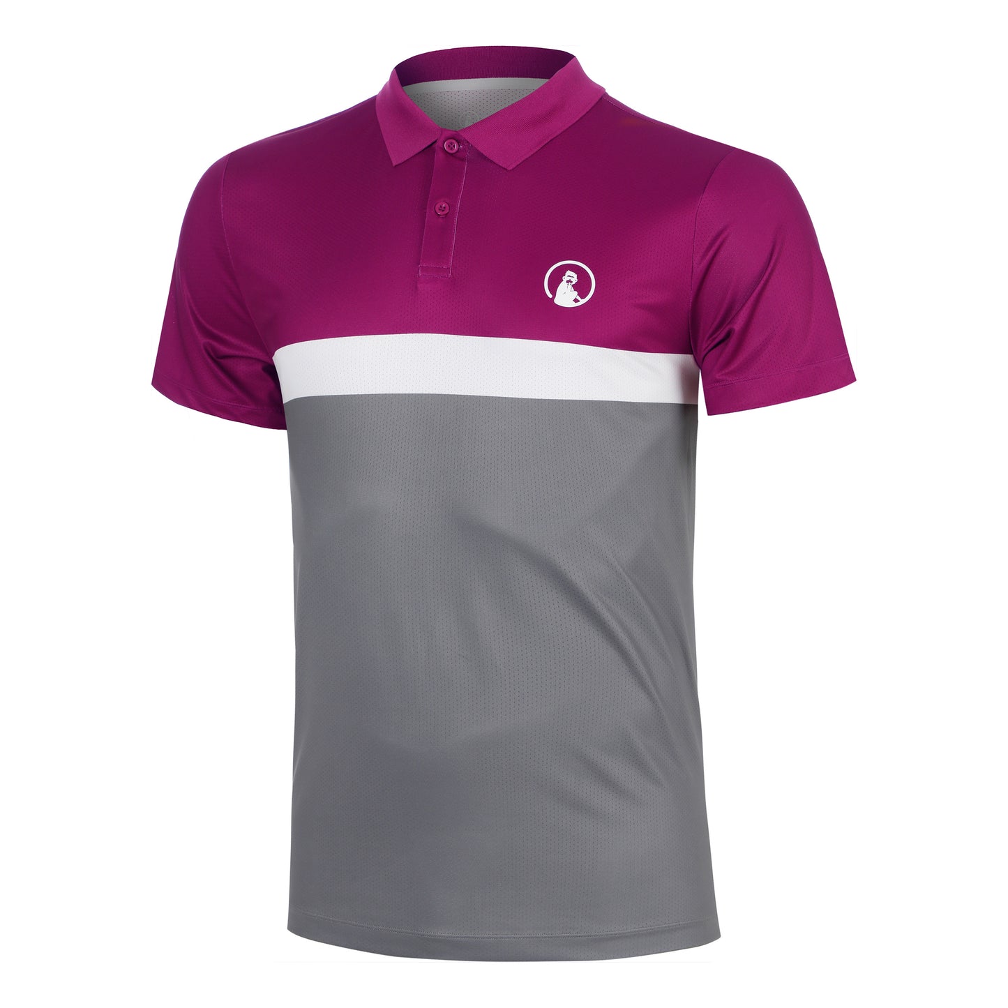 Quiet Please Crush Tournament Block Polo Hommes - berry, blanc
