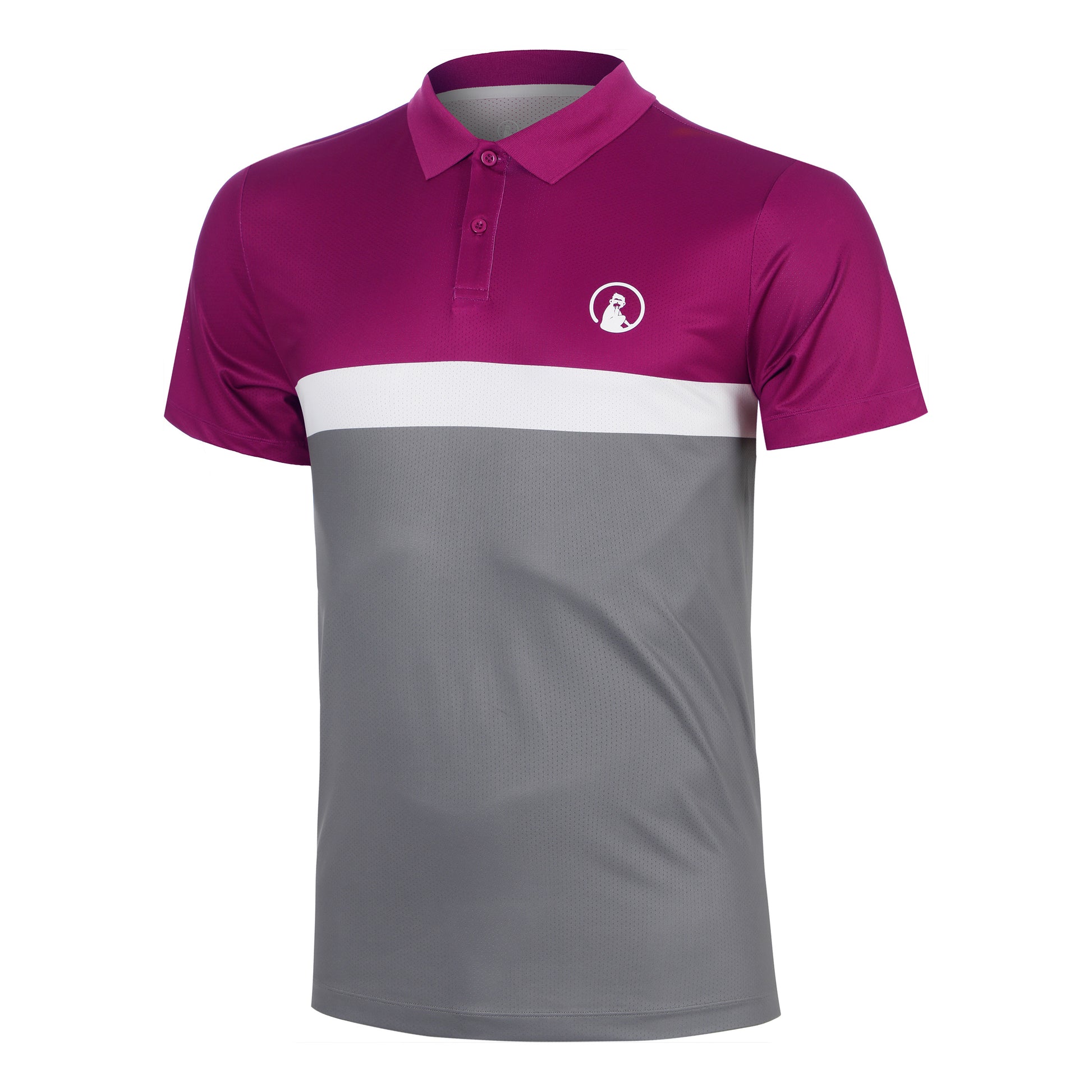 Quiet Please Crush Tournament Block Polo Hommes - berry, blanc