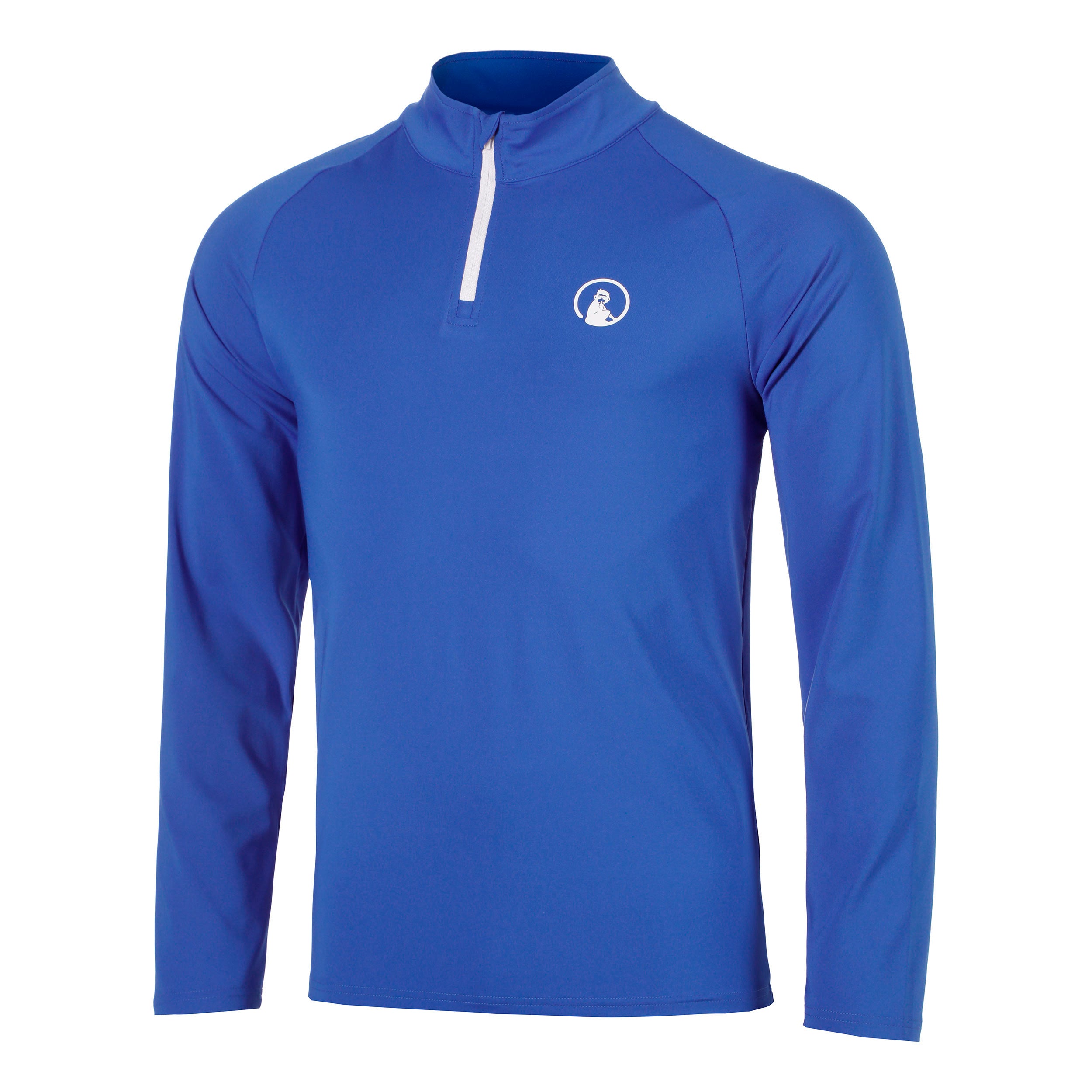 Quiet Please Big Serve 1/4 Zip Haut manches longues Hommes - bleu, blanc